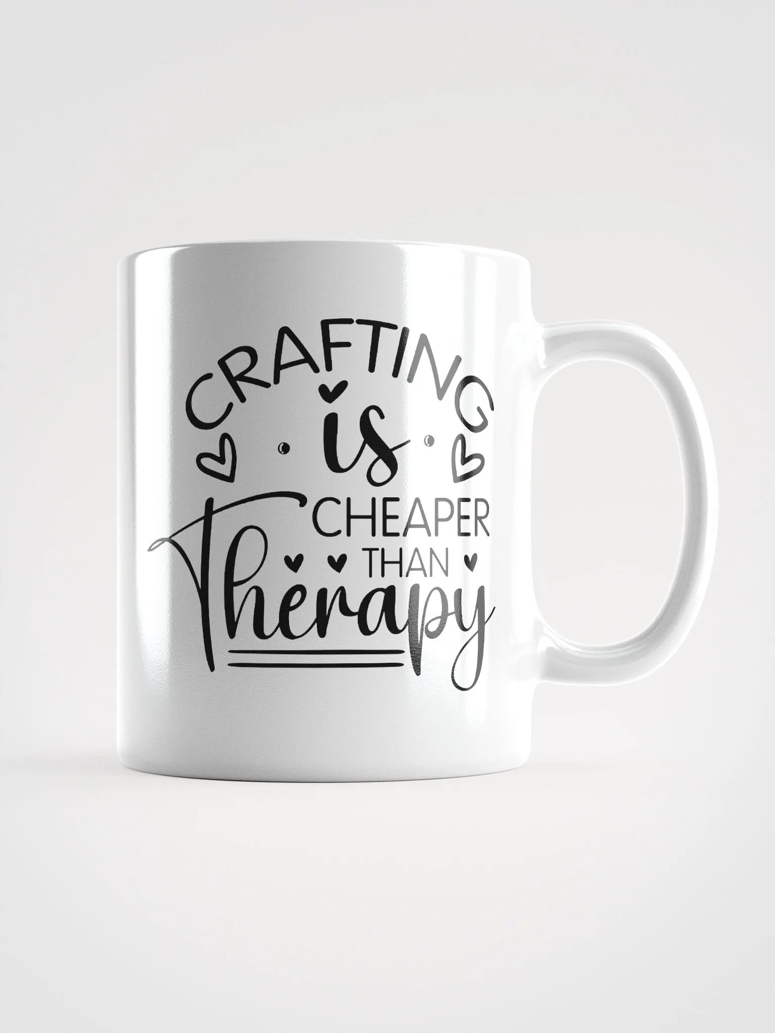 Crafting Is Cheaper Than Therapy White Glossy Mug product image (1)