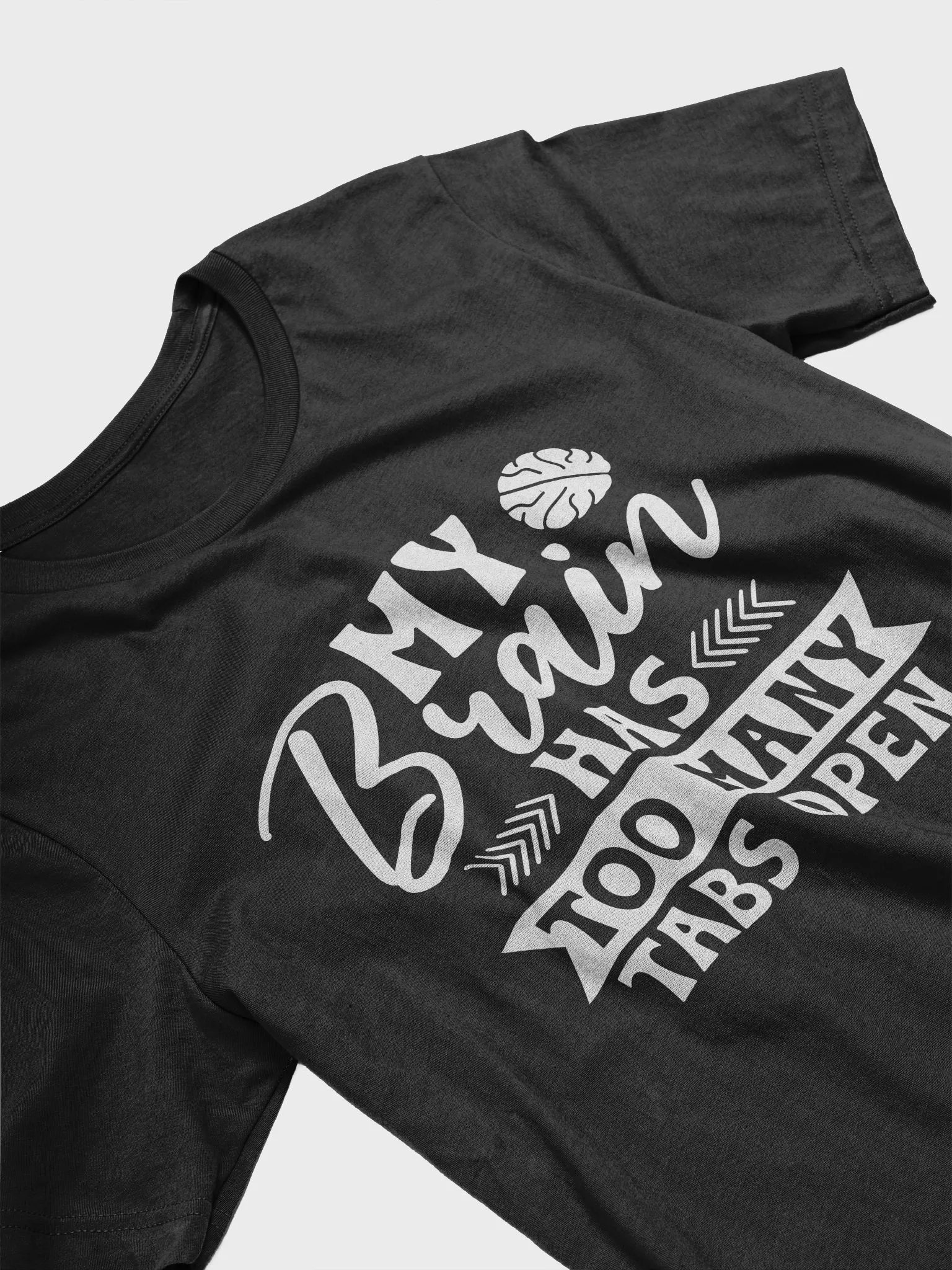 My Brain Has Too Many Tabs Open Women's Black T-Shirt product image (4)