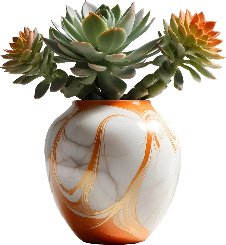 Collection: Marble Eternal – Shabby Chic Succulent Vase png product image (1)