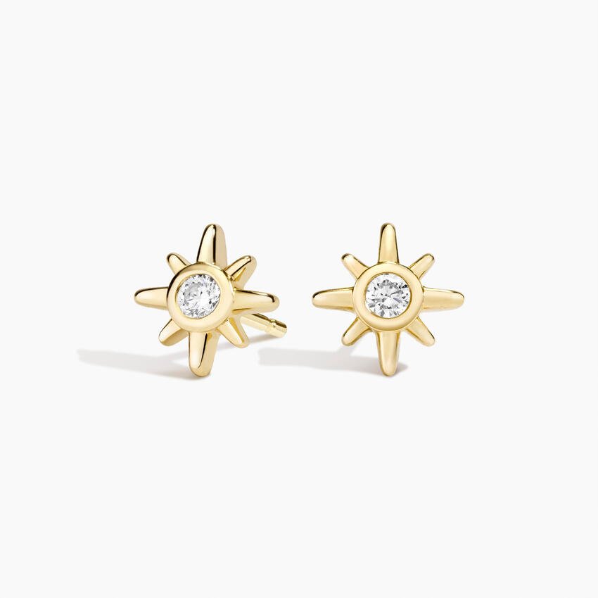 Starburst Cubic Zirconia Stud Earrings in 925 Sterling Silver product image (1)