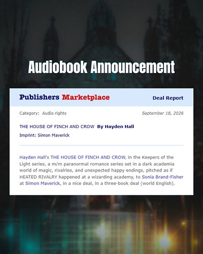 The most amazing news!!
@simonmaverickbooks , a Simon & Schuster imprint, is bringing THE HOUSE OF FINCH AND CROW to audio on...