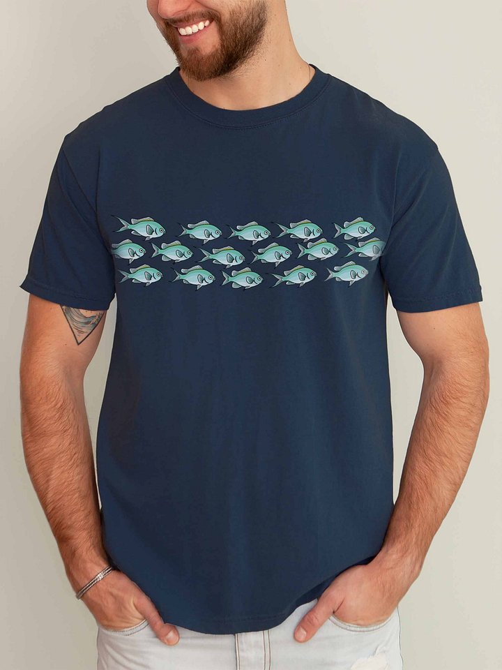 A School of Green Chromis T-Shirt for Reef Aquarium Lovers product image (2)
