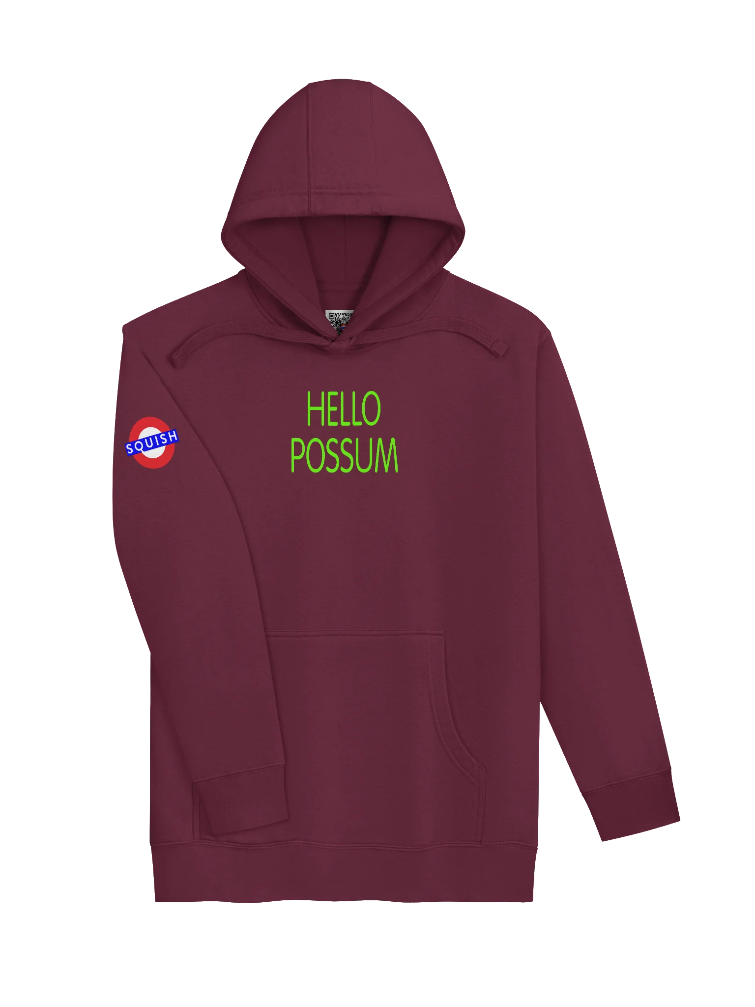 Hello Possum Graphic Hoodie - Lime Green product image (2)