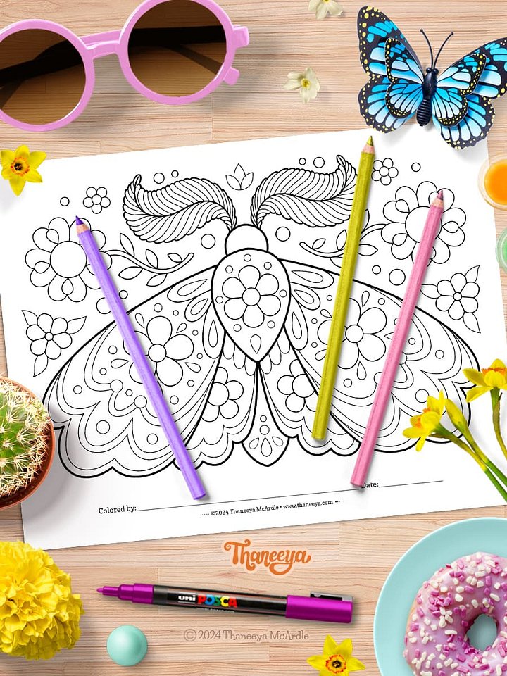 Moth - Single Coloring Page product image (1)