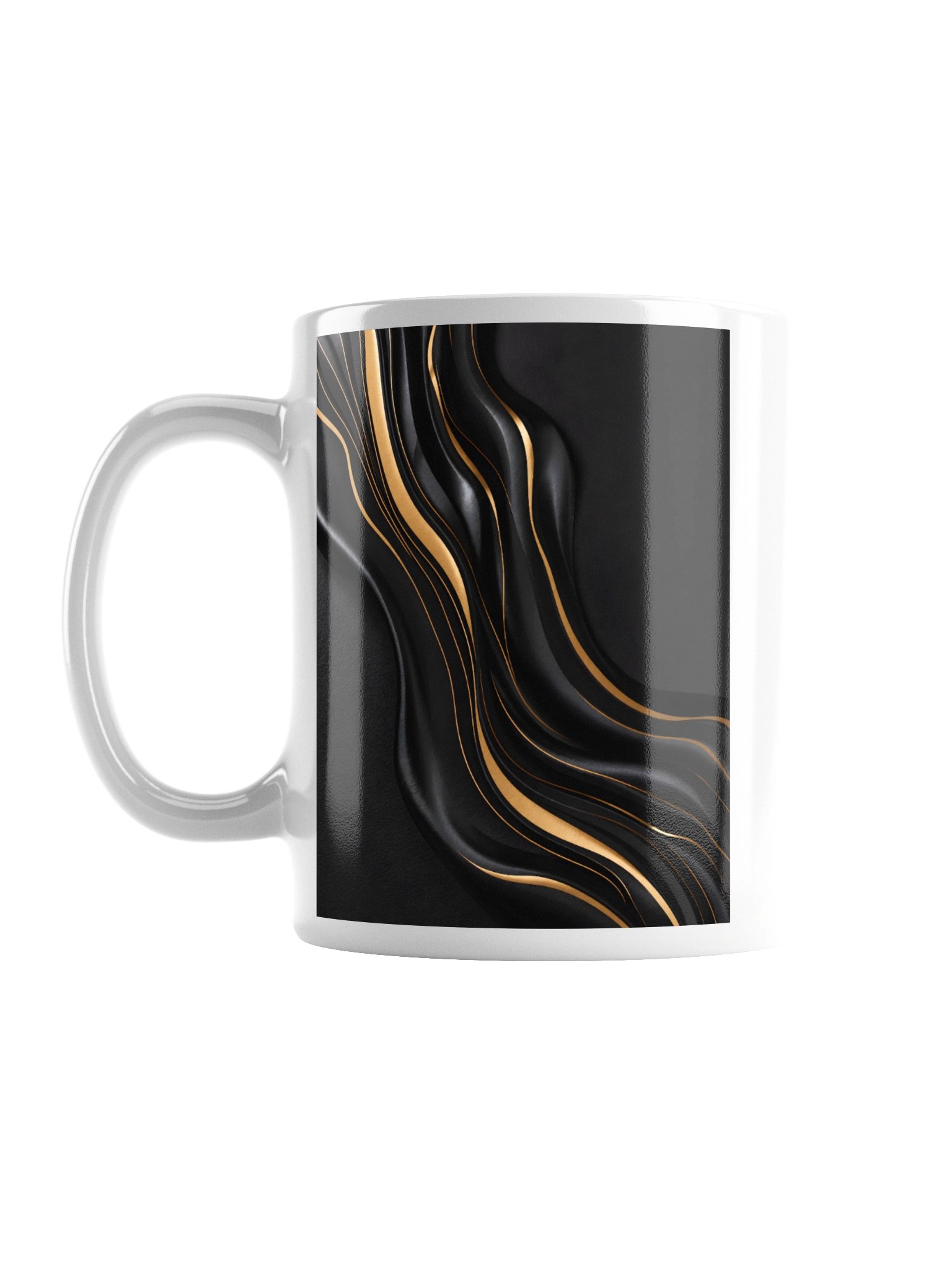 Midnight Gold Flow Ceramic Mug – Luxury Black & Gold Coffee Cup for Home & Office 11 oz product image (1)