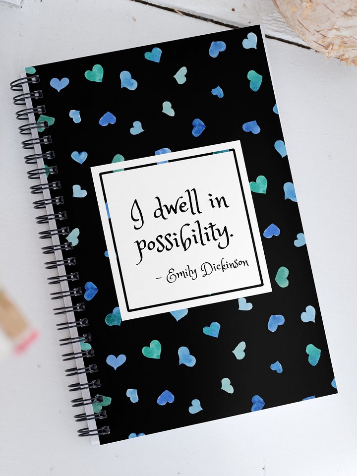 I Dwell in Possibility Quote on Hearts Notebook product image (1)