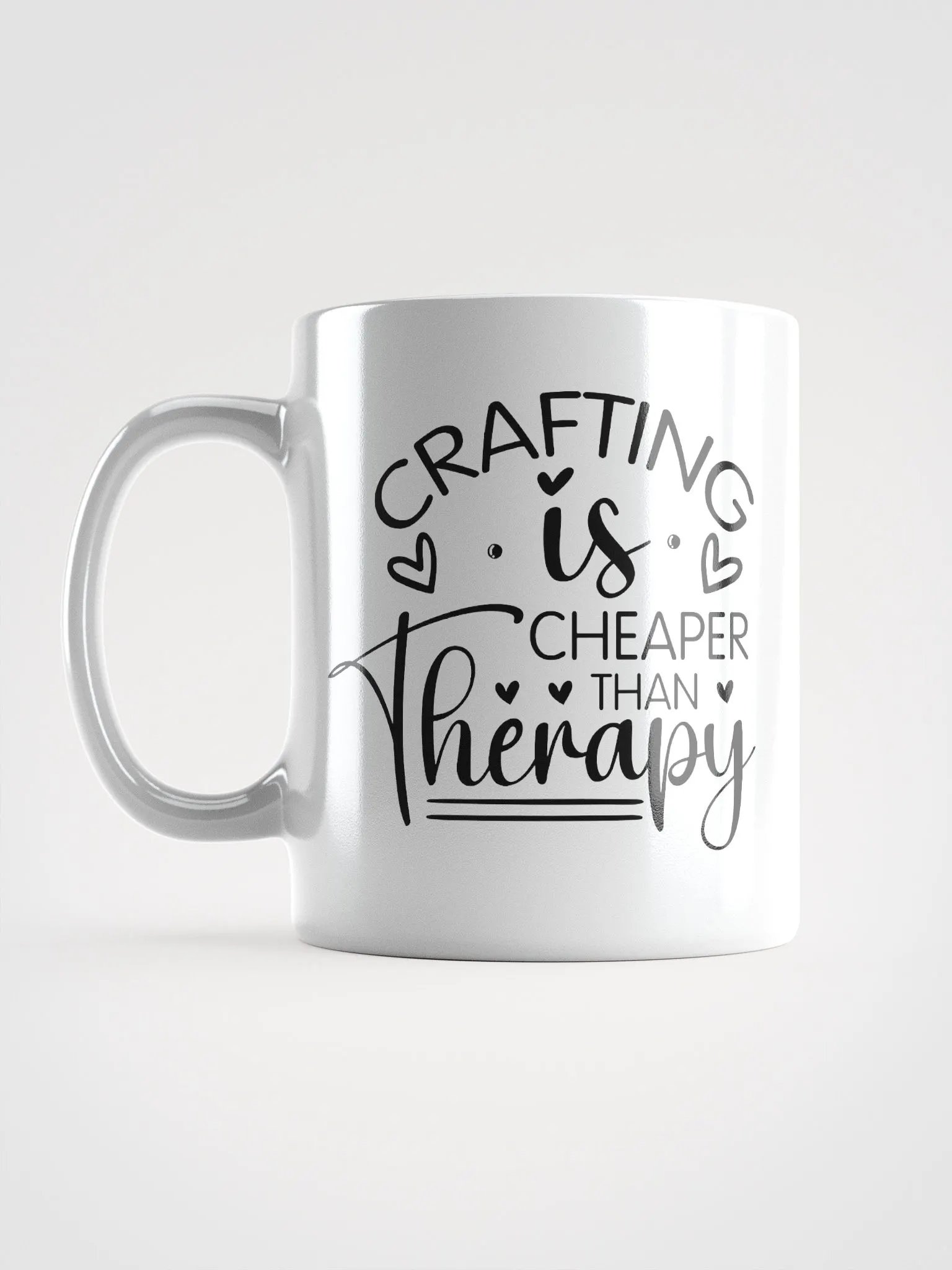 Crafting Is Cheaper Than Therapy White Glossy Mug product image (6)