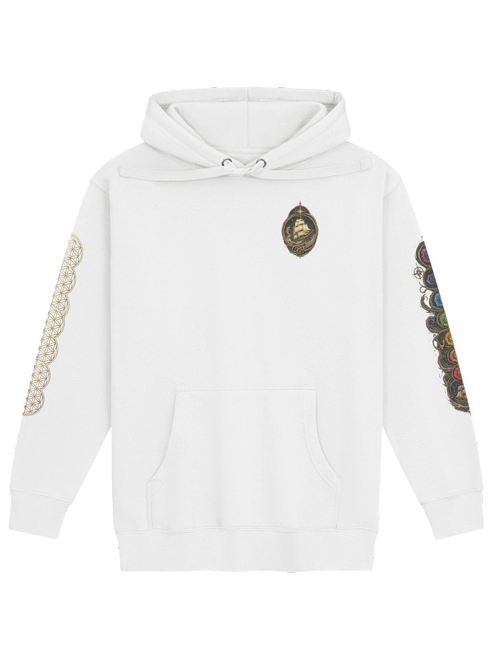 White OG Chakra & Flower of Life Hoodie product image (1)