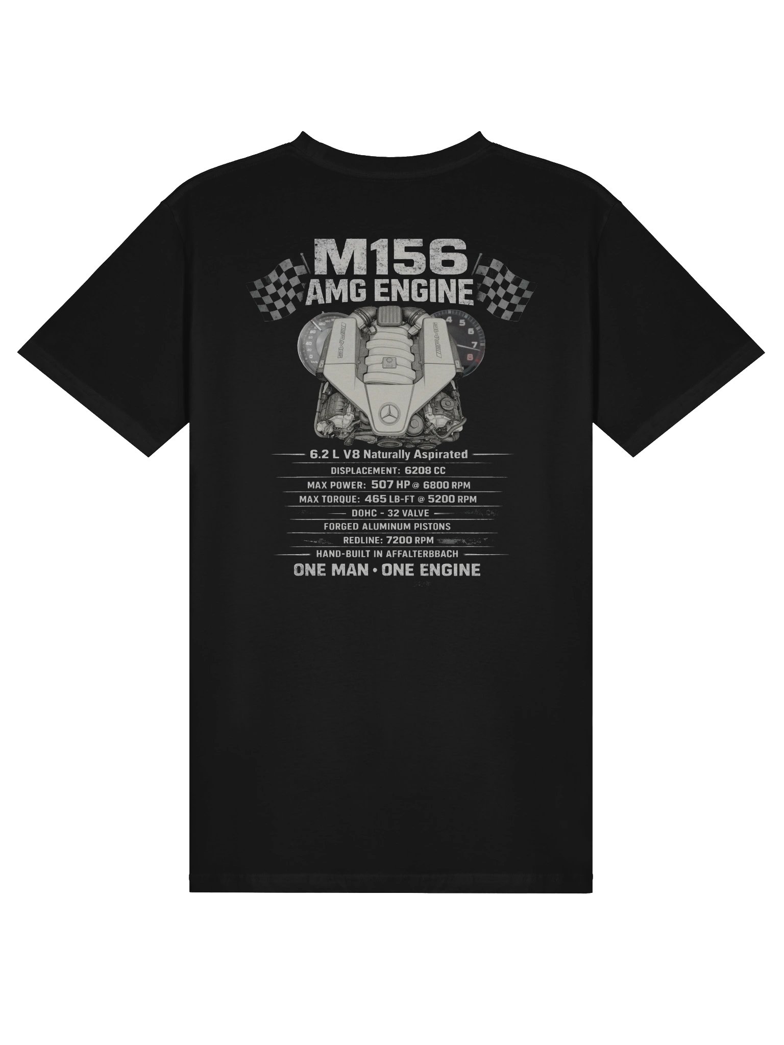 M156 V8 Heritage Tee Black: Double-Sided product image (2)