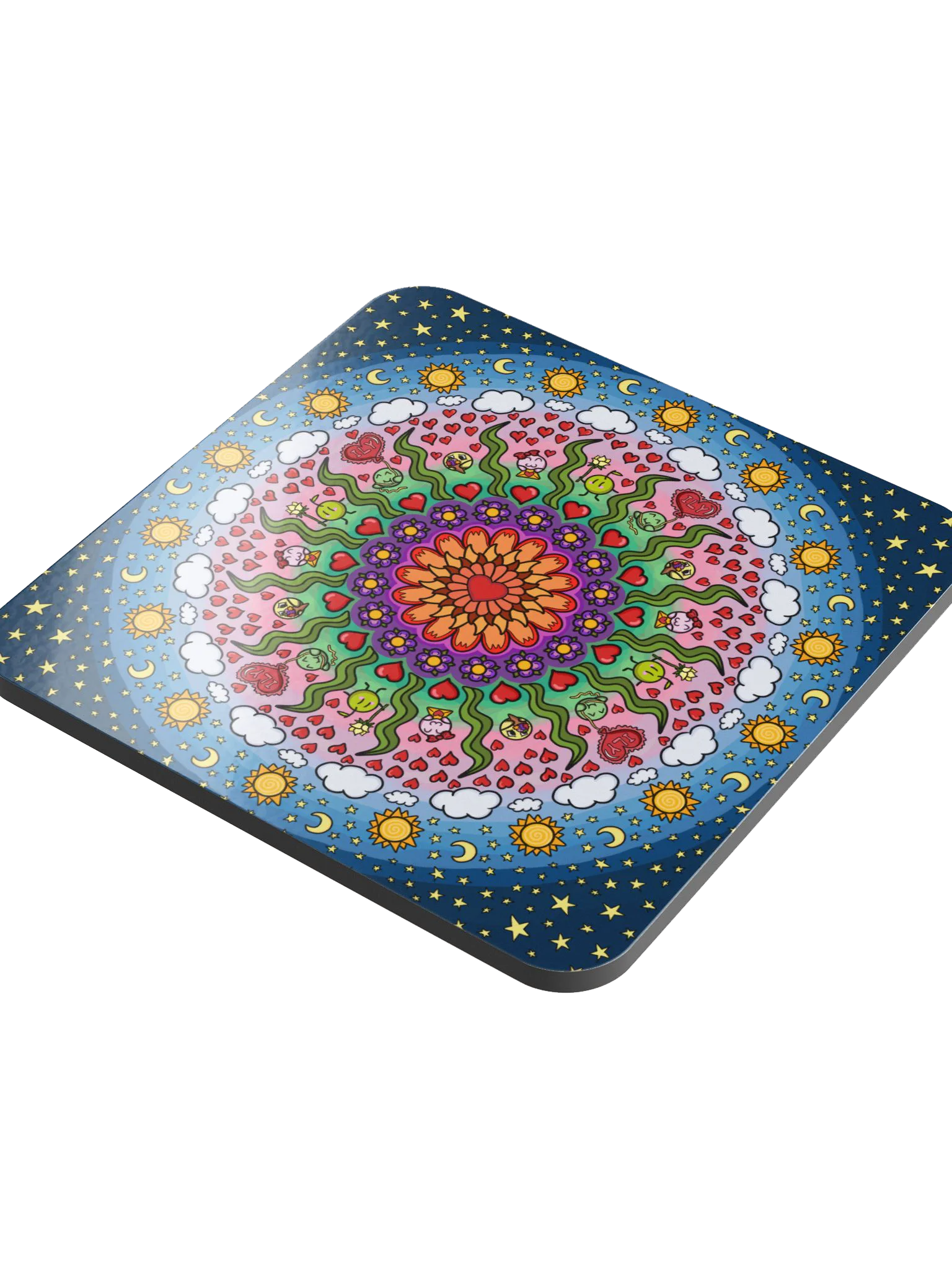 Dango Valentines Mandala - Glossed Cork Coaster product image (4)