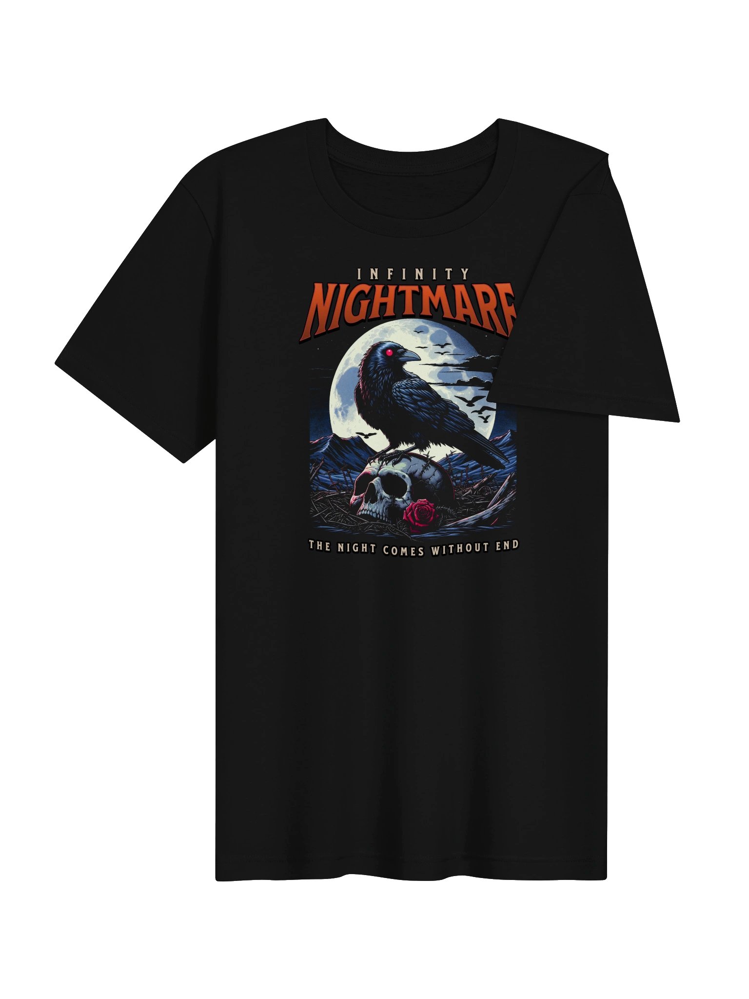 Infinity Nightmare Gothic Raven Skull T-Shirt product image (32)