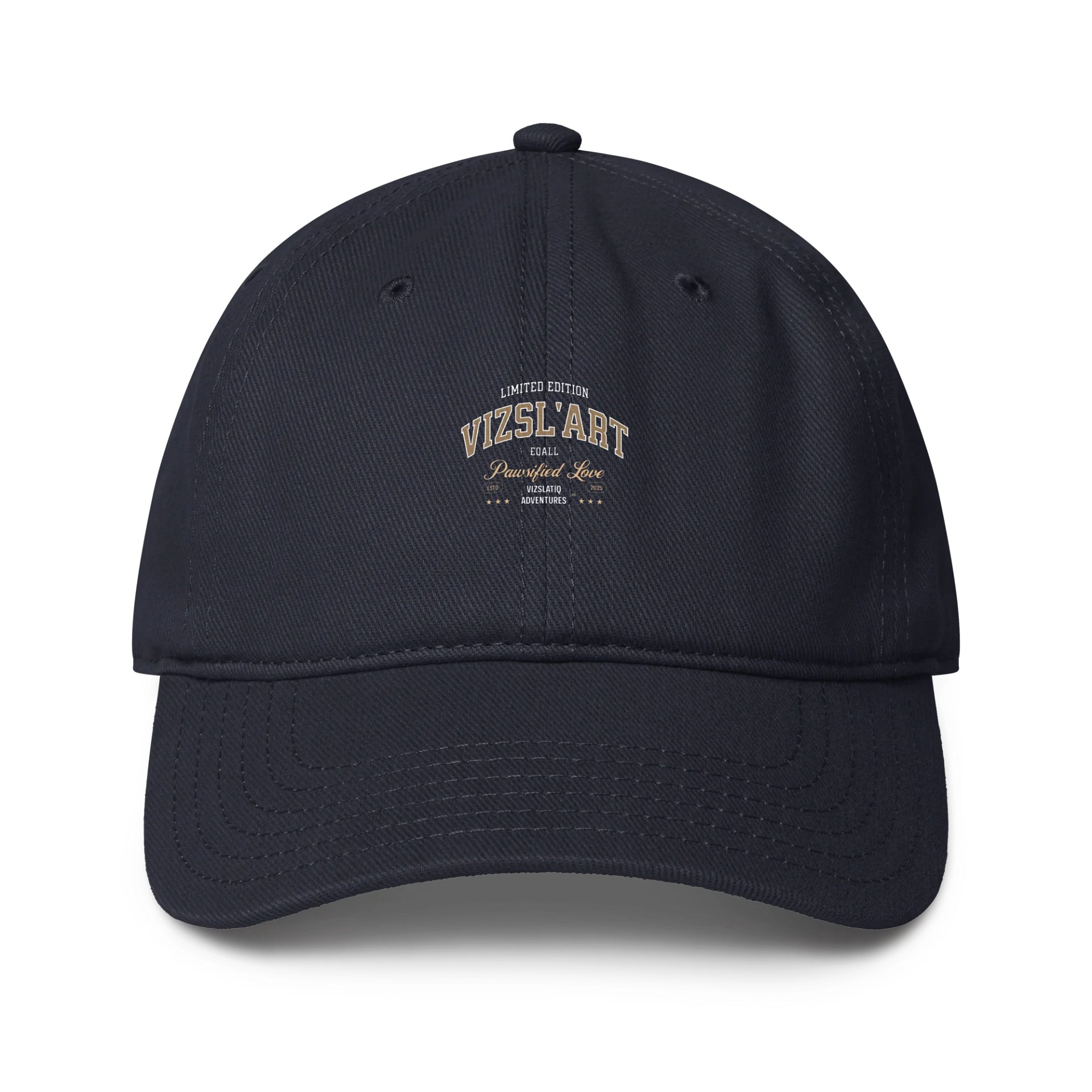 Vizsla PAWSETIQ_Unisex ECO Otto Baseball Cap_EQALL® Essentials_VIZSL'Art_White_Beige_Lightbrown product image (1)