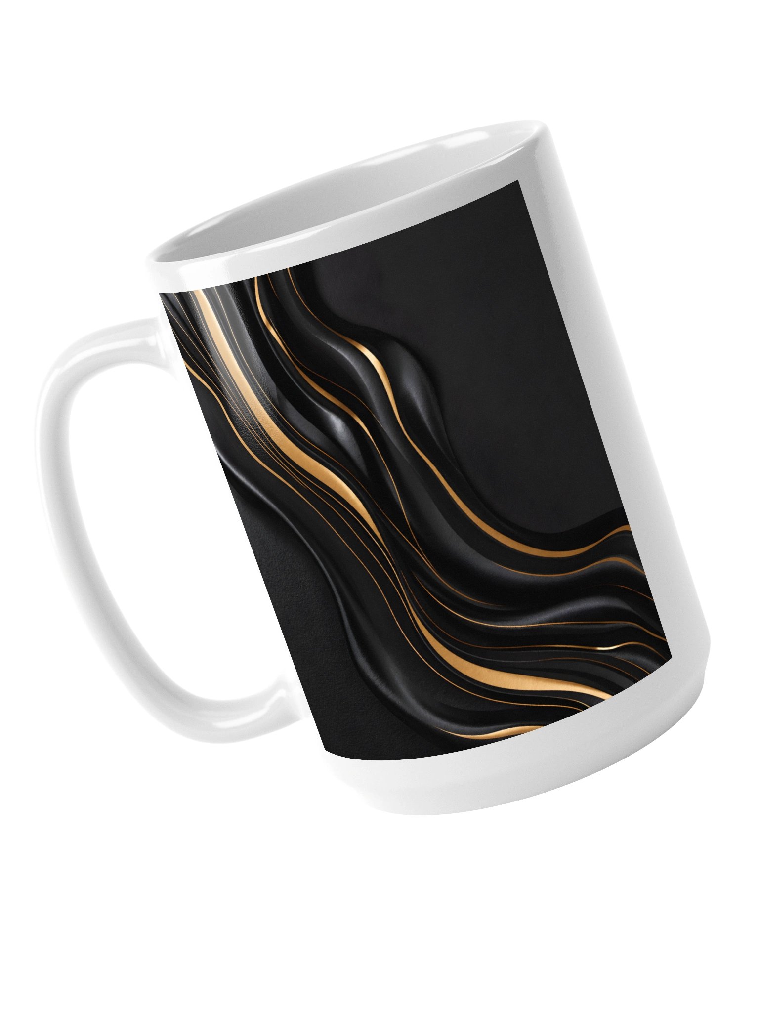 Midnight Gold Flow – Luxury Black & Gold Coffee Cup for Home & Office 15oz product image (5)
