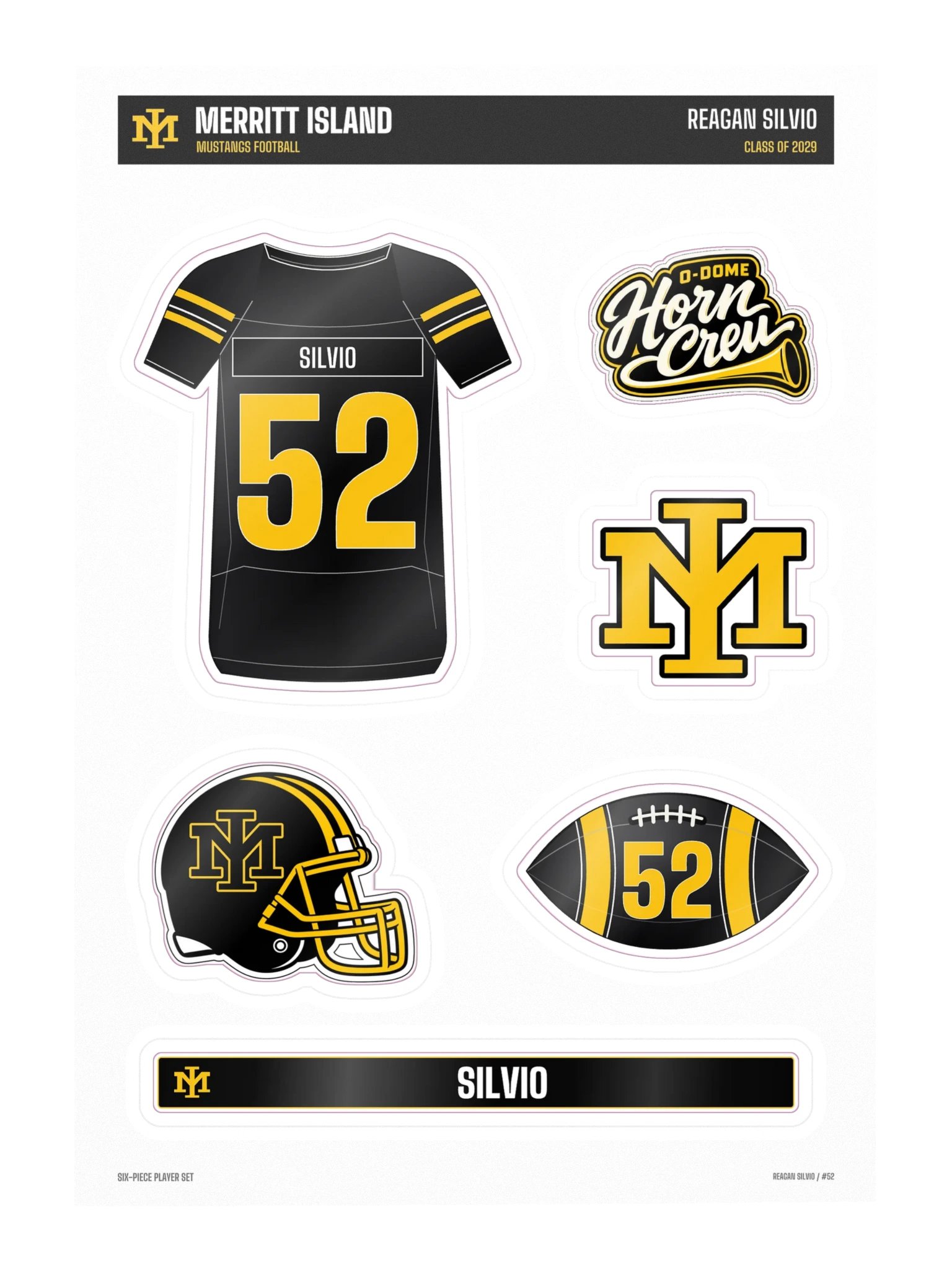Reagan Silvio #52 — Mustangs Sticker Sheet product image (3)