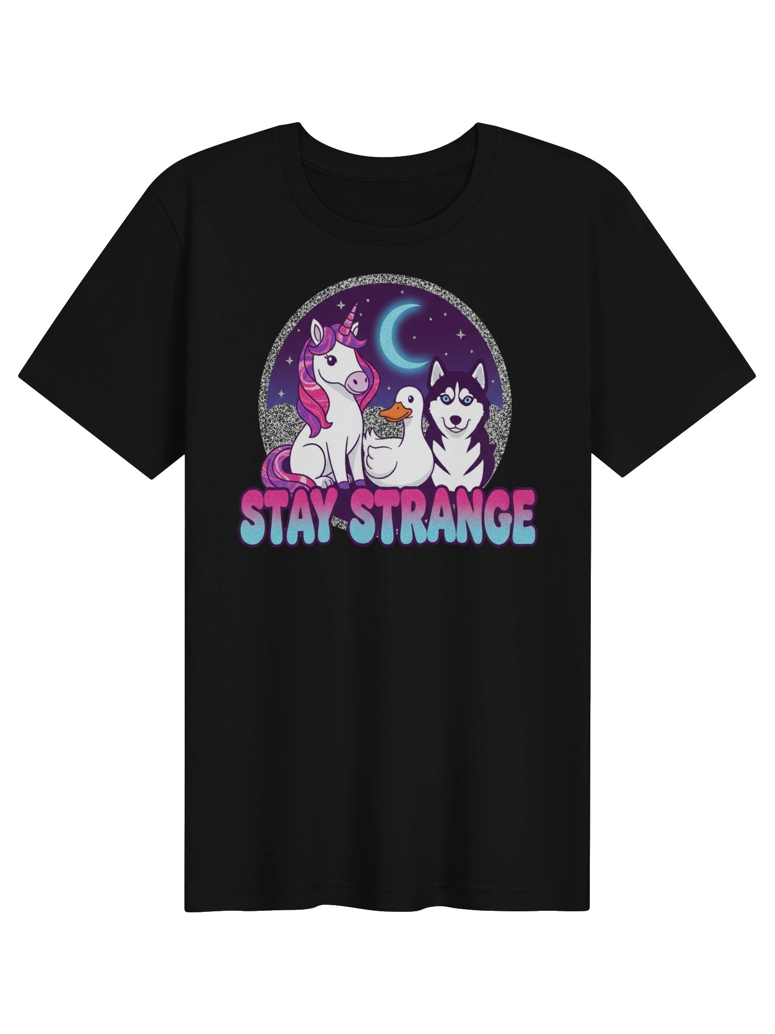 Stay Strange Unicorn Duck Husky Tee product image (1)