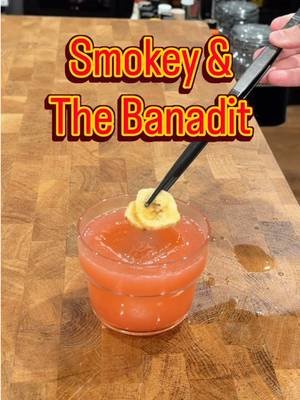 Smokey & the Banadit cocktail recipe 🍌🔥 Here’s what I made with the banana-infused mezcal… Smoky mezcal, tequila, strawberry, lime, and a touch of mole bitters, bright, a little wild, and way too easy to drink. If you saw the infusion video… this is your sign to make it. . . . #drinkideas #cocktailrecipe #foodtok #fyp #mobilebartender 