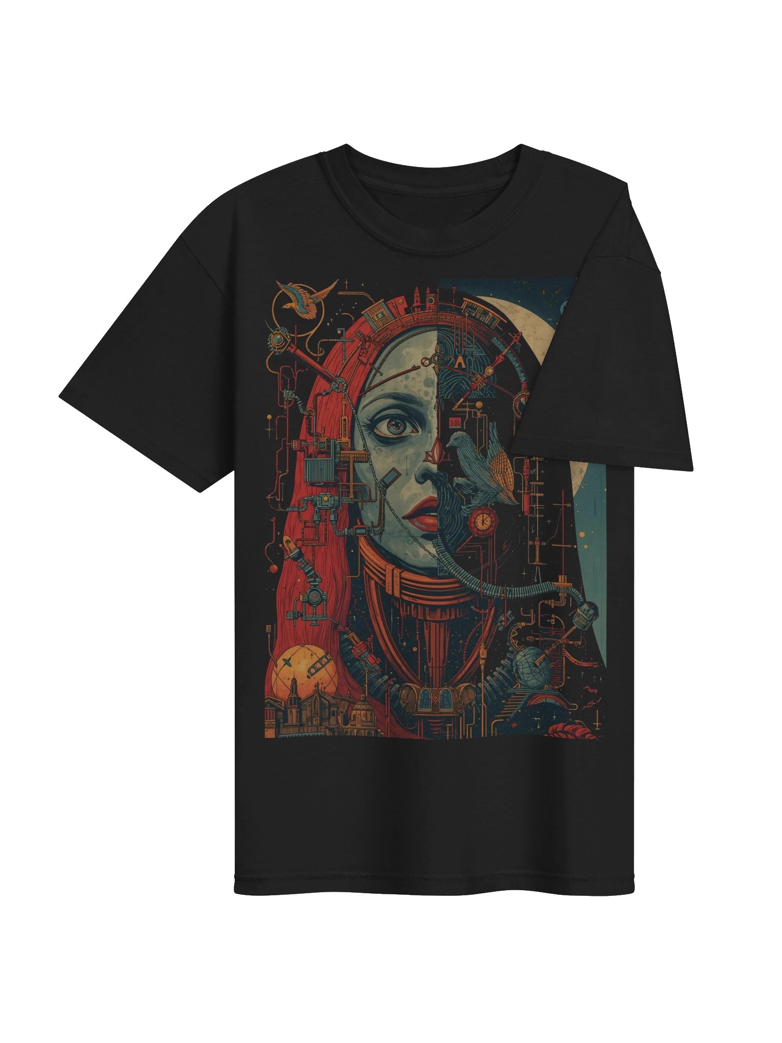 Mechanical vs. Celestial Split-Face Heavyweight T-Shirt product image (7)