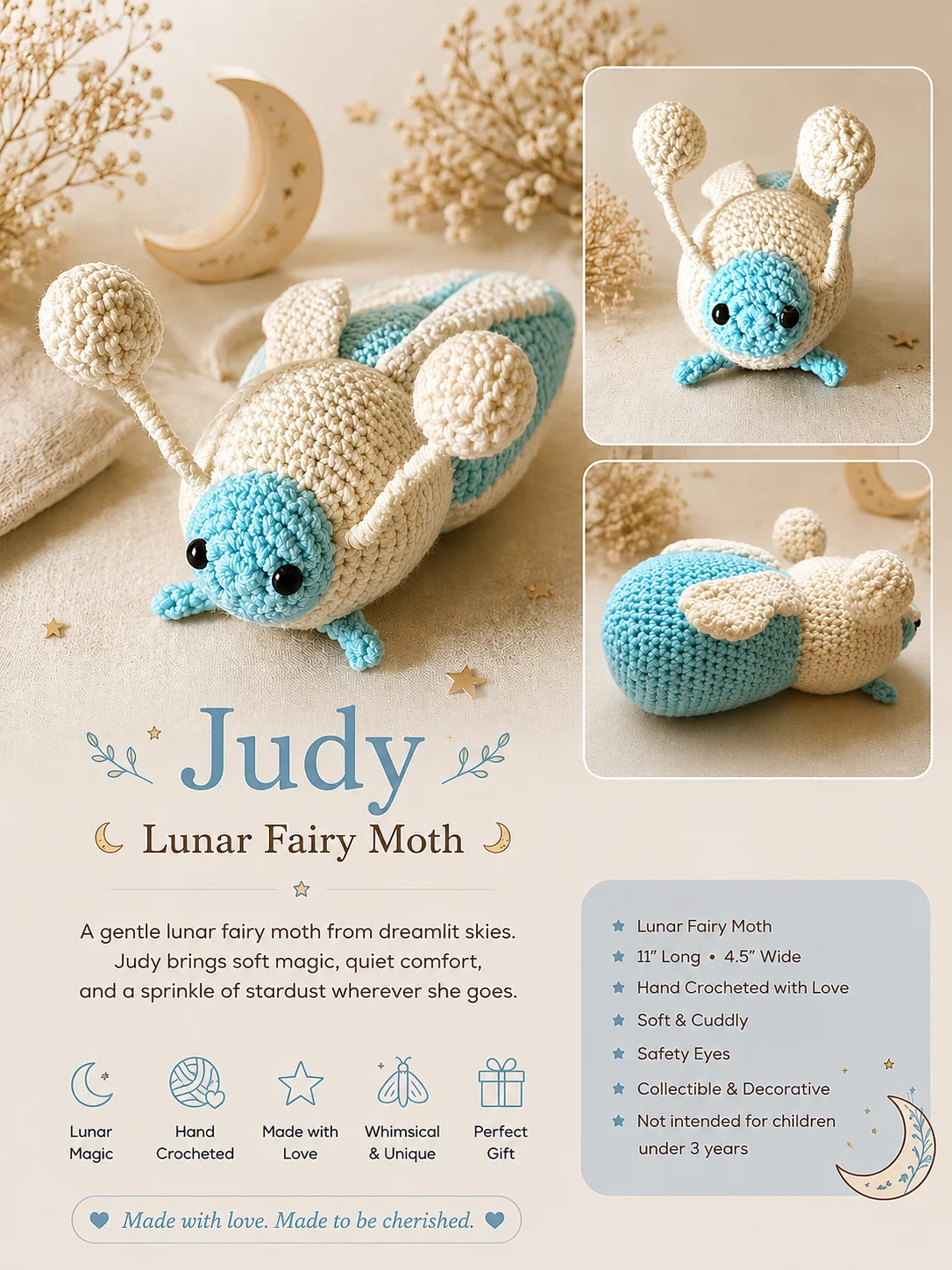 Judy — Lunar Fairy Moth product image (1)