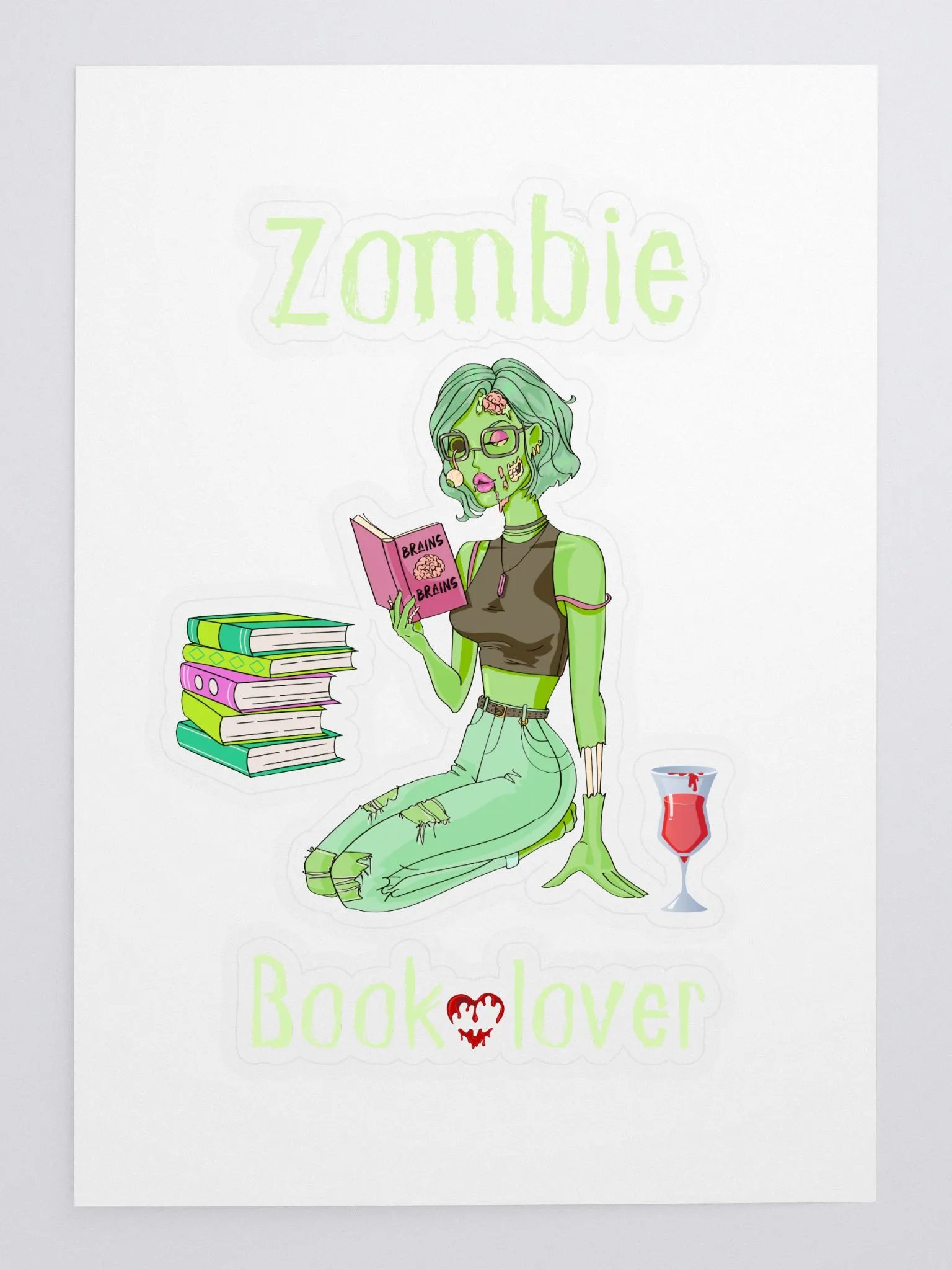 Zombie Book Lover Sticker product image (3)