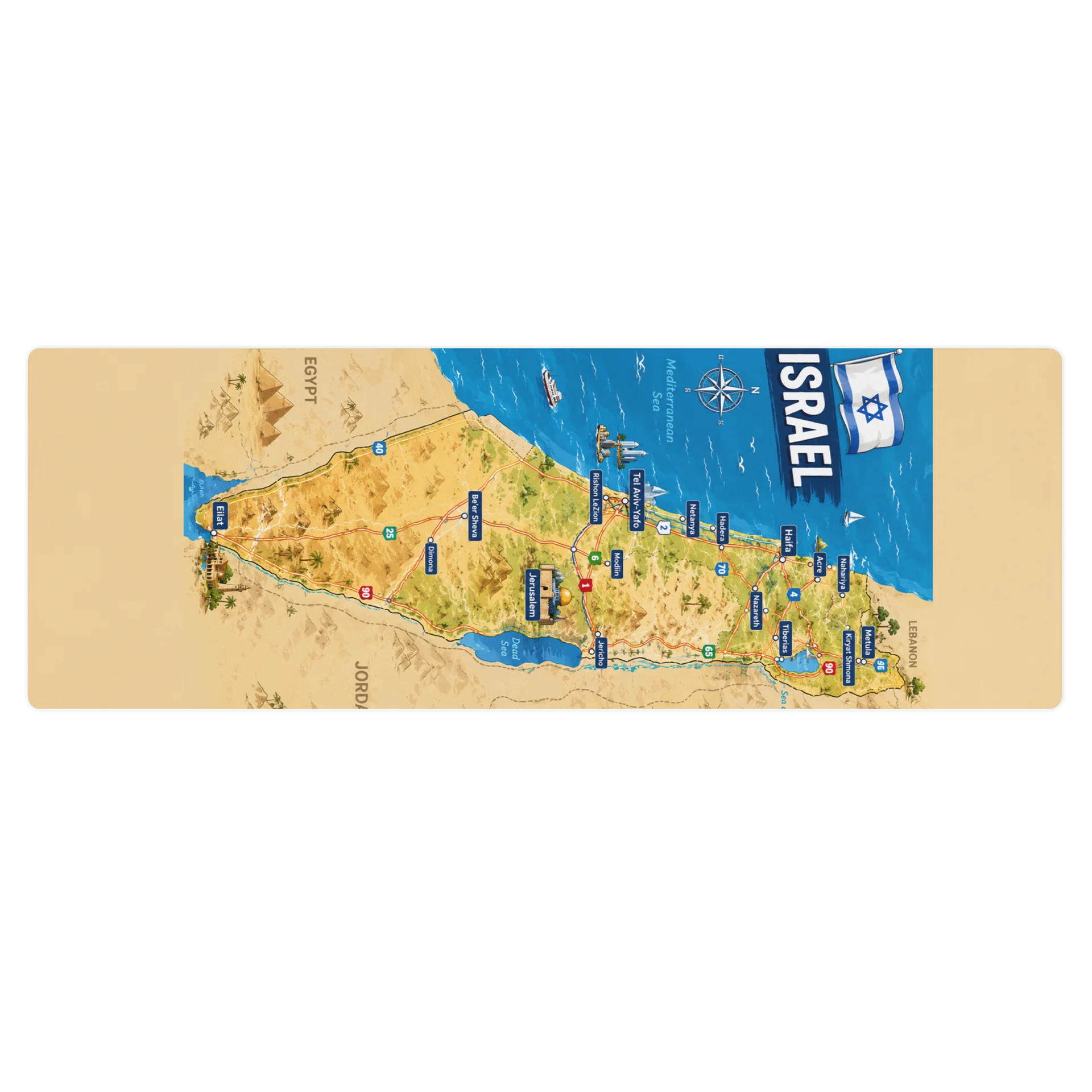 Israel map Yoga mat product image (1)
