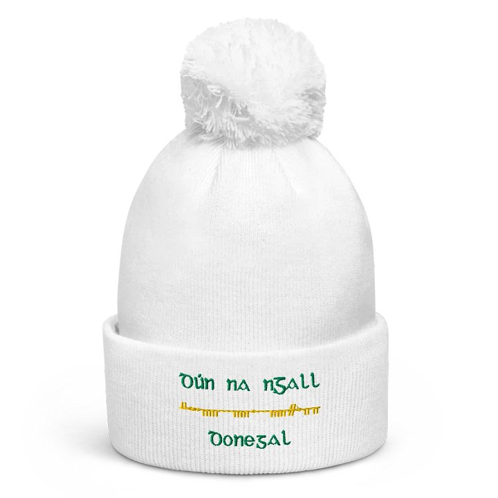Donegal/Dún na nGall, Scholastic Style Ogham embroidered Pom-Pom Beanie product image (1)