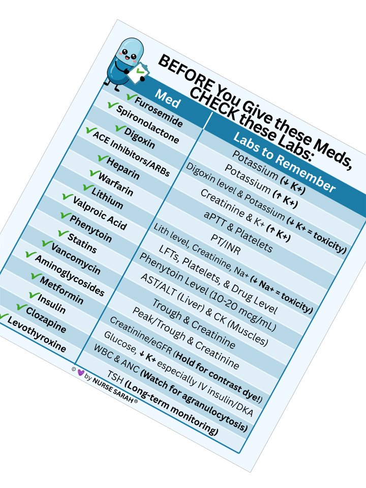 NCLEX Nursing Lab Values Check Sticker for Medications product image (4)