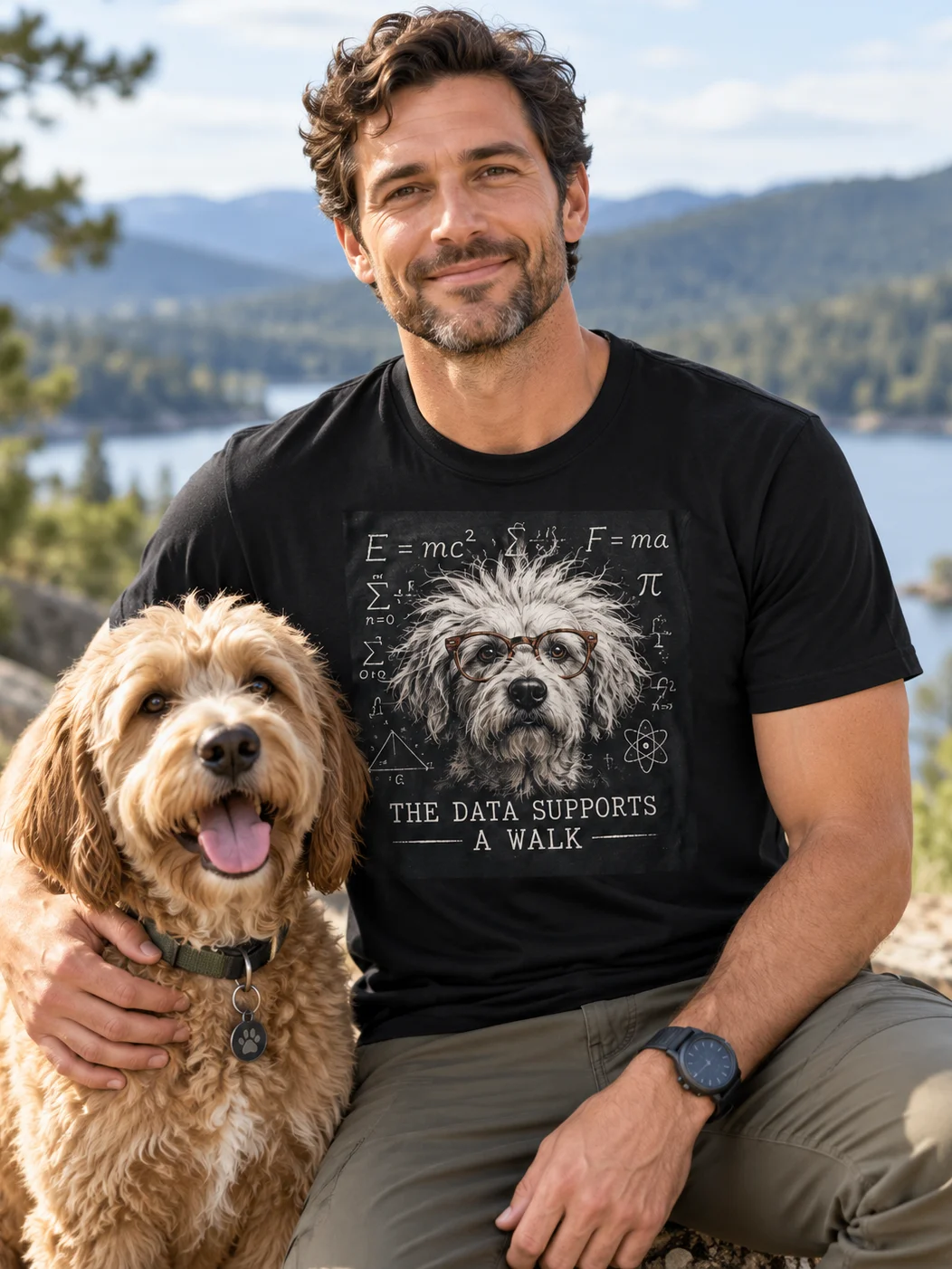 Funny Science Dog T-Shirt | The Data Supports a Walk Tee | Nerdy Dog Lover Shirt product image (1)