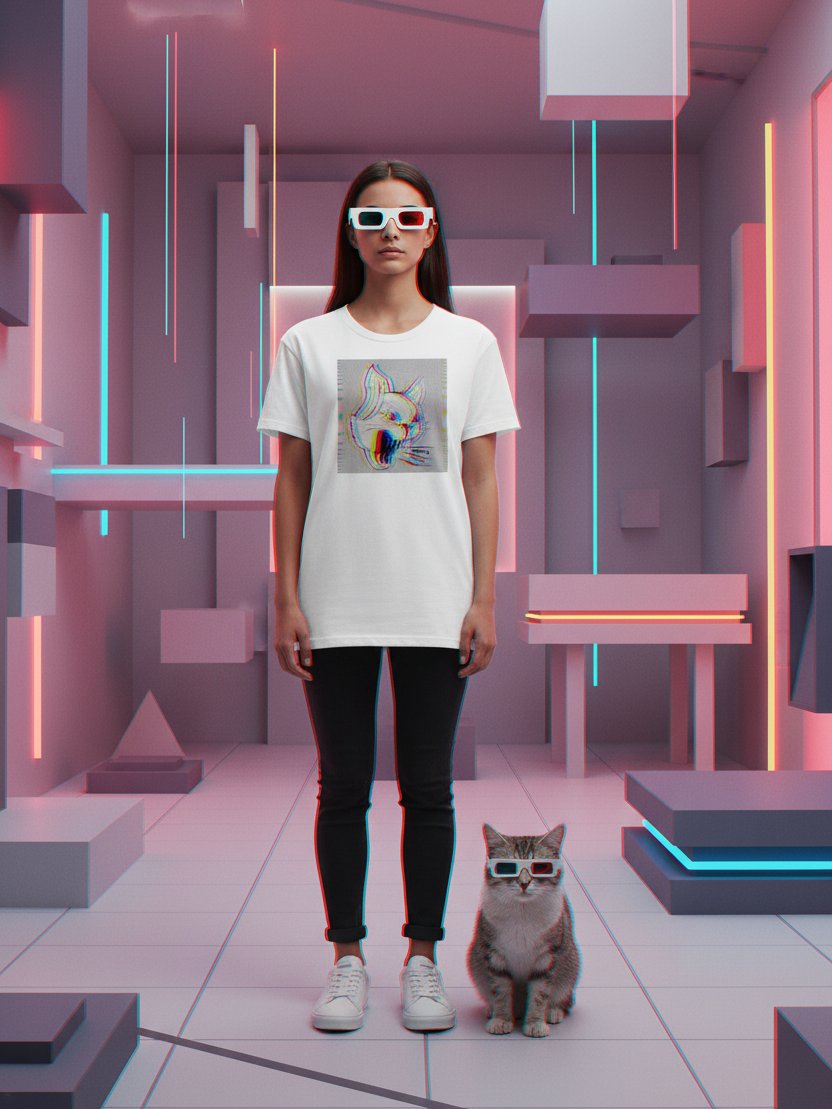 Hyper-Static Cat Logo T-shirt product image (2)