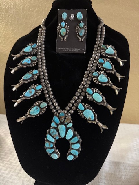 Heritage Kingman Turquoise "Cerulean Star" Squash Blossom Collection product image (1)