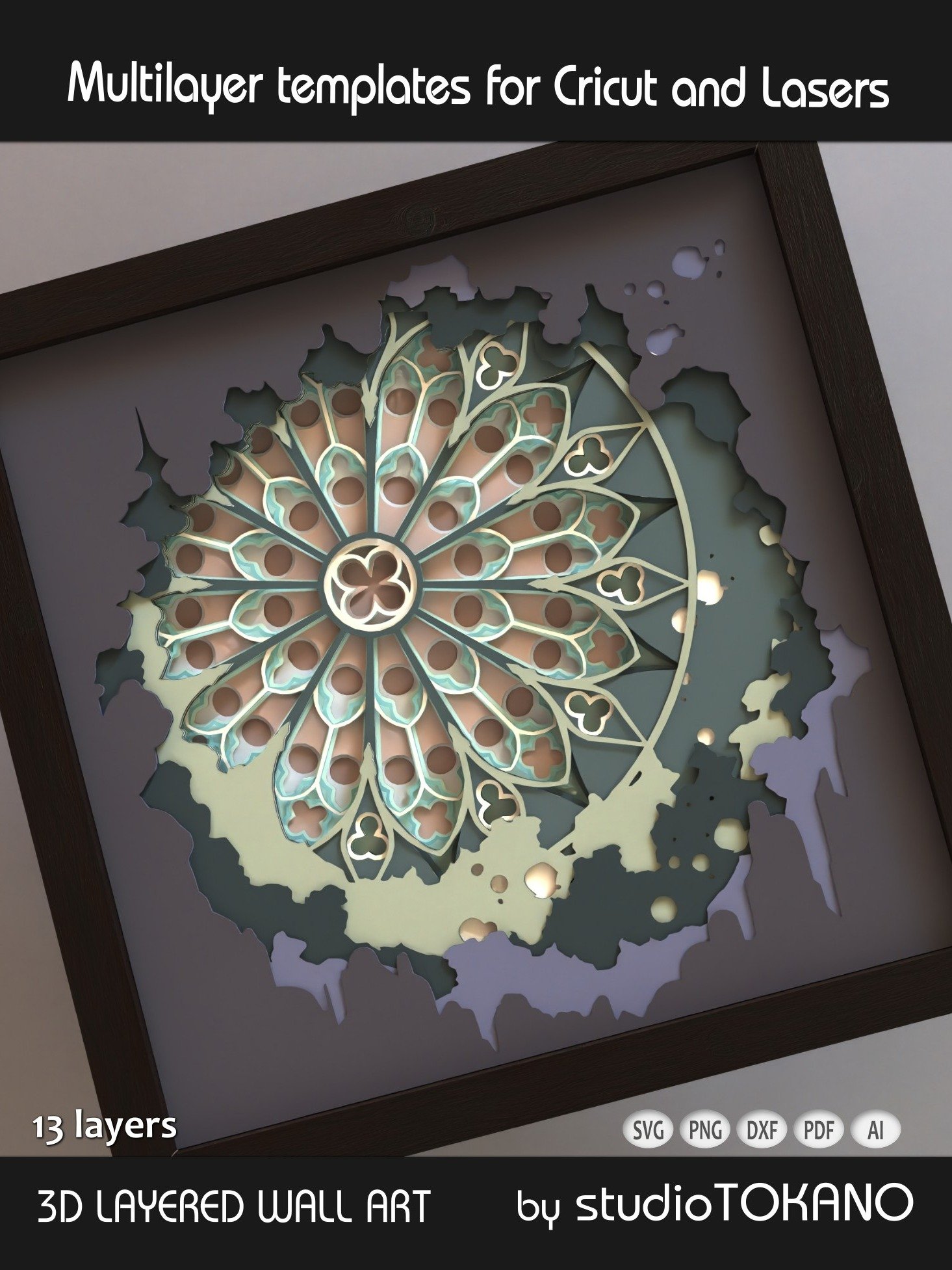 Gothic Rosa Shadow box SVG product image (7)
