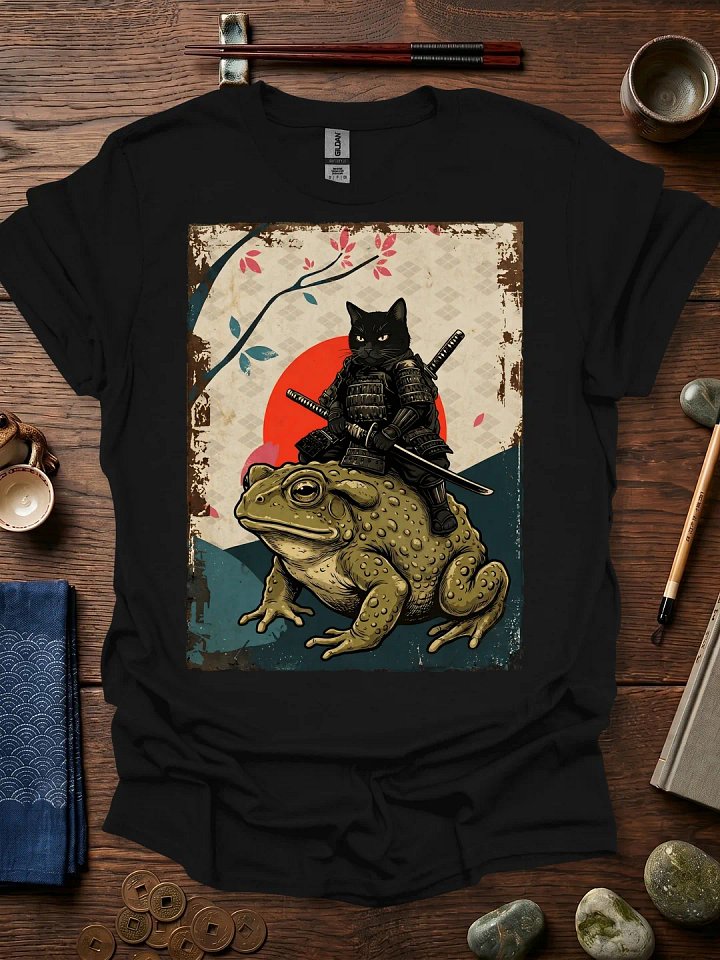 Cat Riding Frog Samurai T-Shirt product image (11)