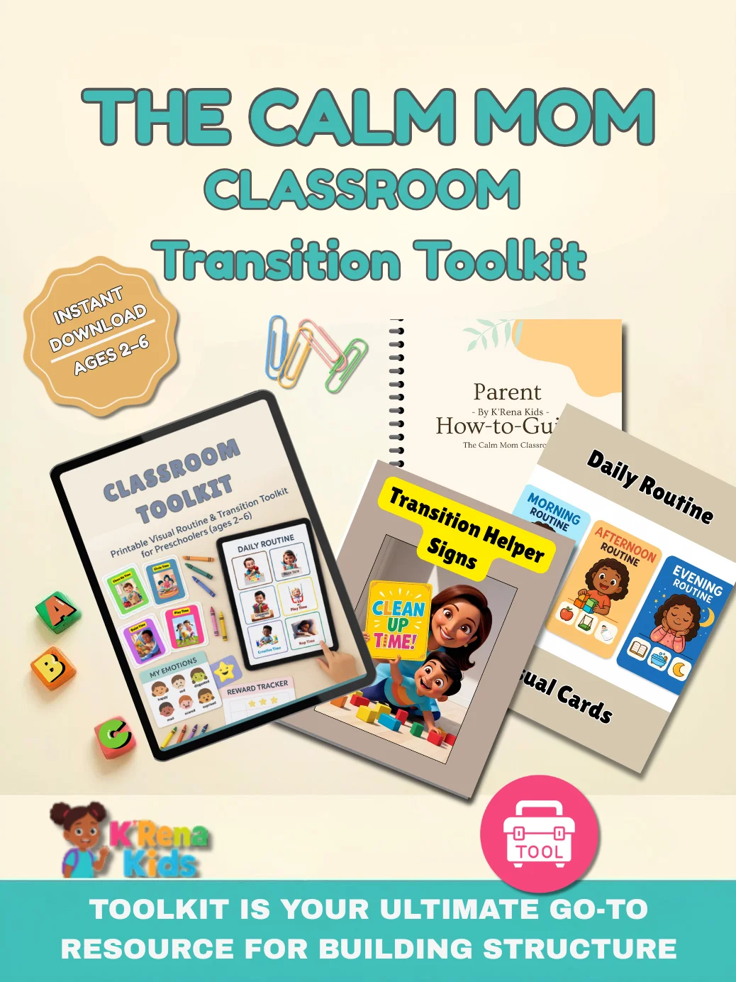 The Calm Mom Classroom™ A Visual Routine & Transition Toolkit for Preschoolers product image (1)