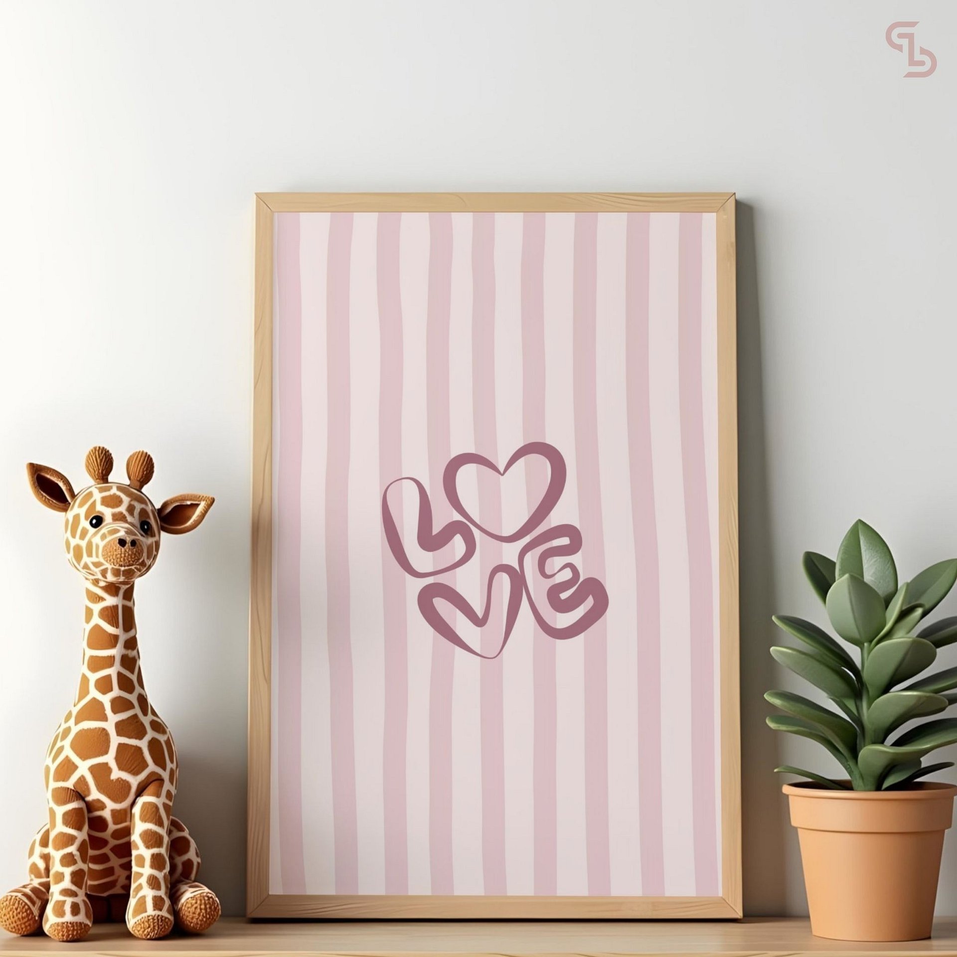 LOVE Pink Wall Art Printable, Wall Art For Living Room, Bathroom Wall Art, Modern Wall Art product image (5)