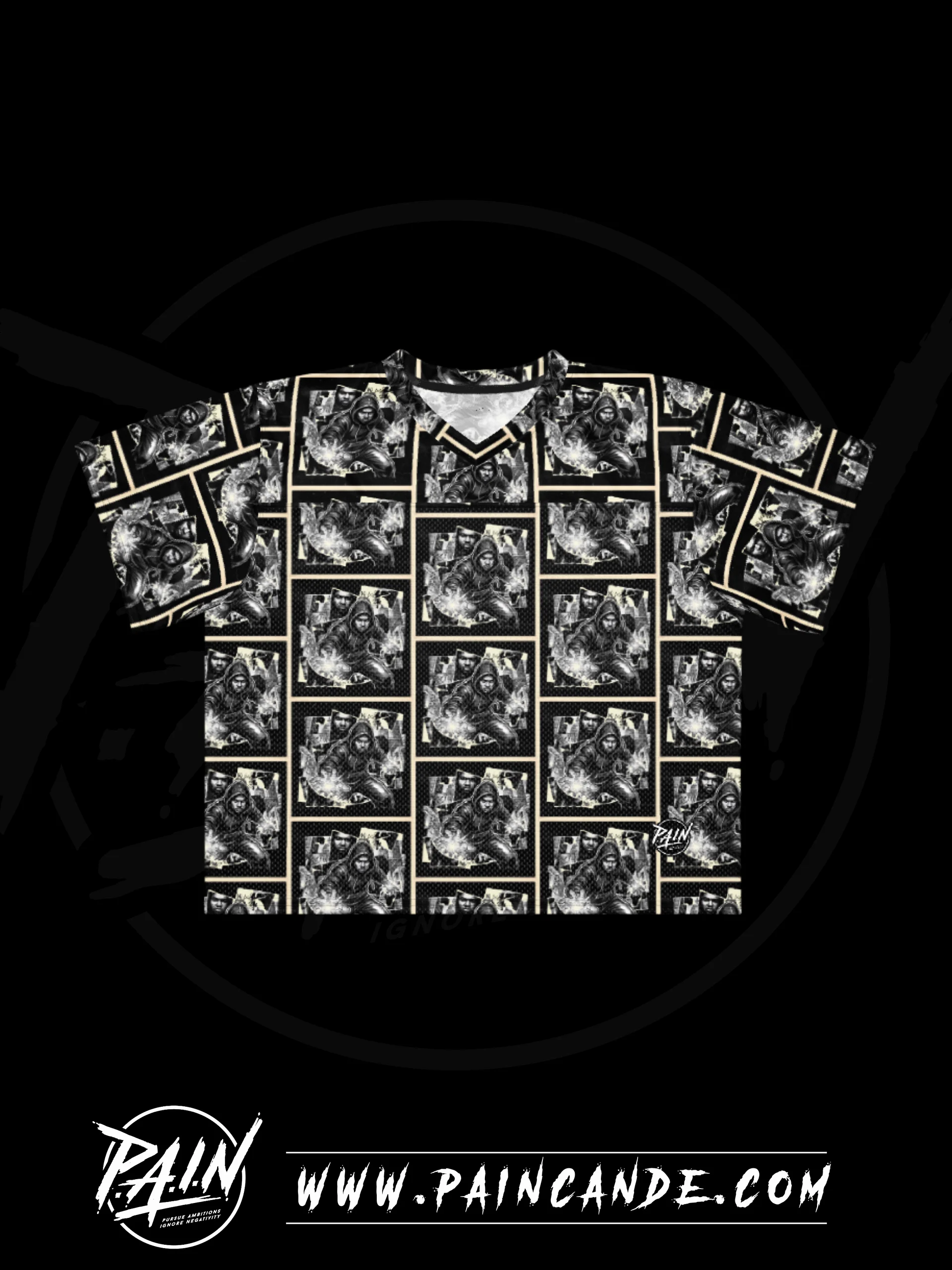 Hooded Comic Chaos All-Over Print Football Jersey product image (1)