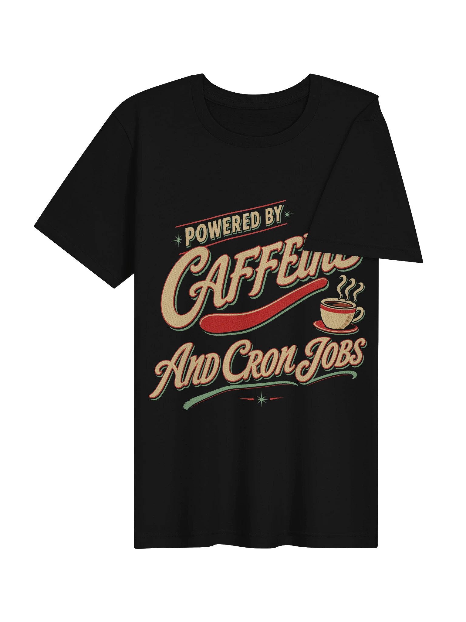 Powered by Caffeine and Cron Jobs Tee product image (4)