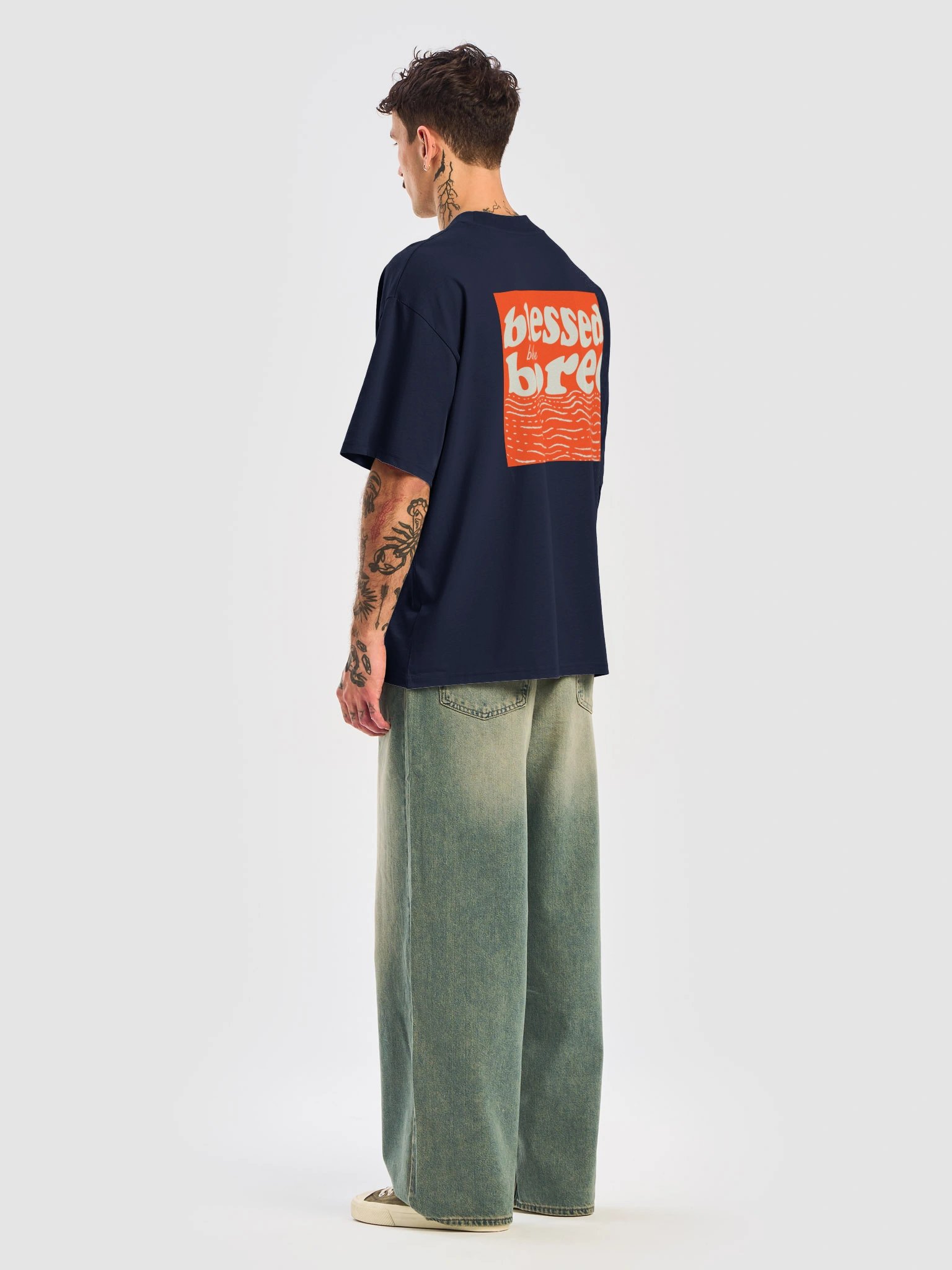 Blessed be the bored Navy Oversized T-Shirt product image (6)