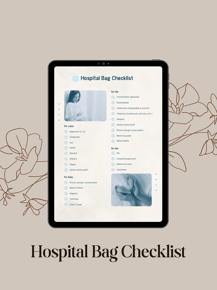 Hospital Bag Checklist for Mom, Baby & Labor product image (1)