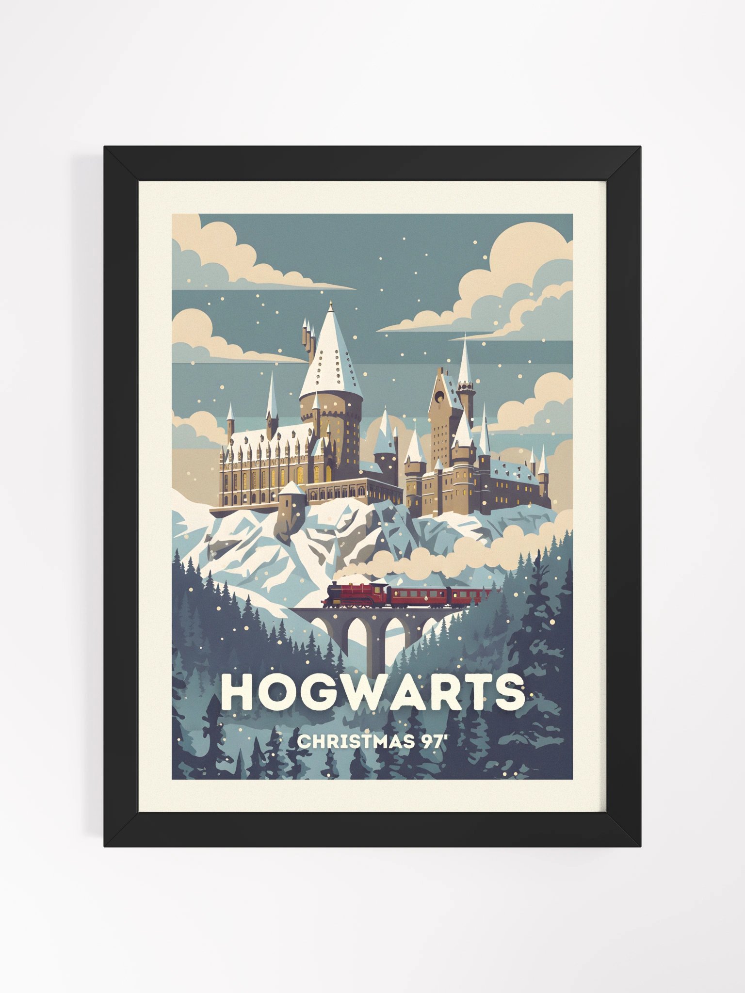 Magical School Christmas Holliday Festive Vintage Travel Poster product image (1)