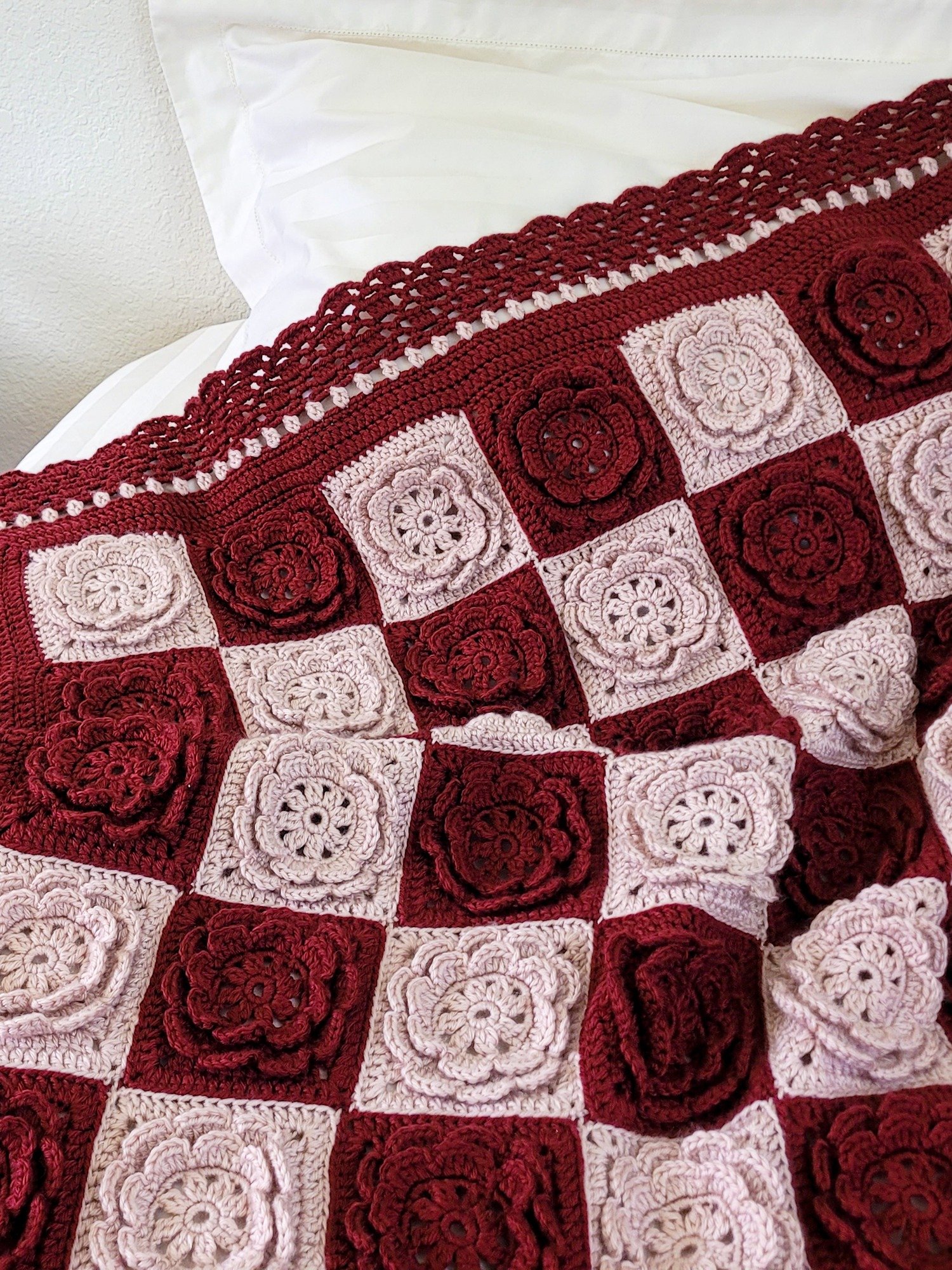 Checkered Rose Blanket Crochet Pattern product image (3)