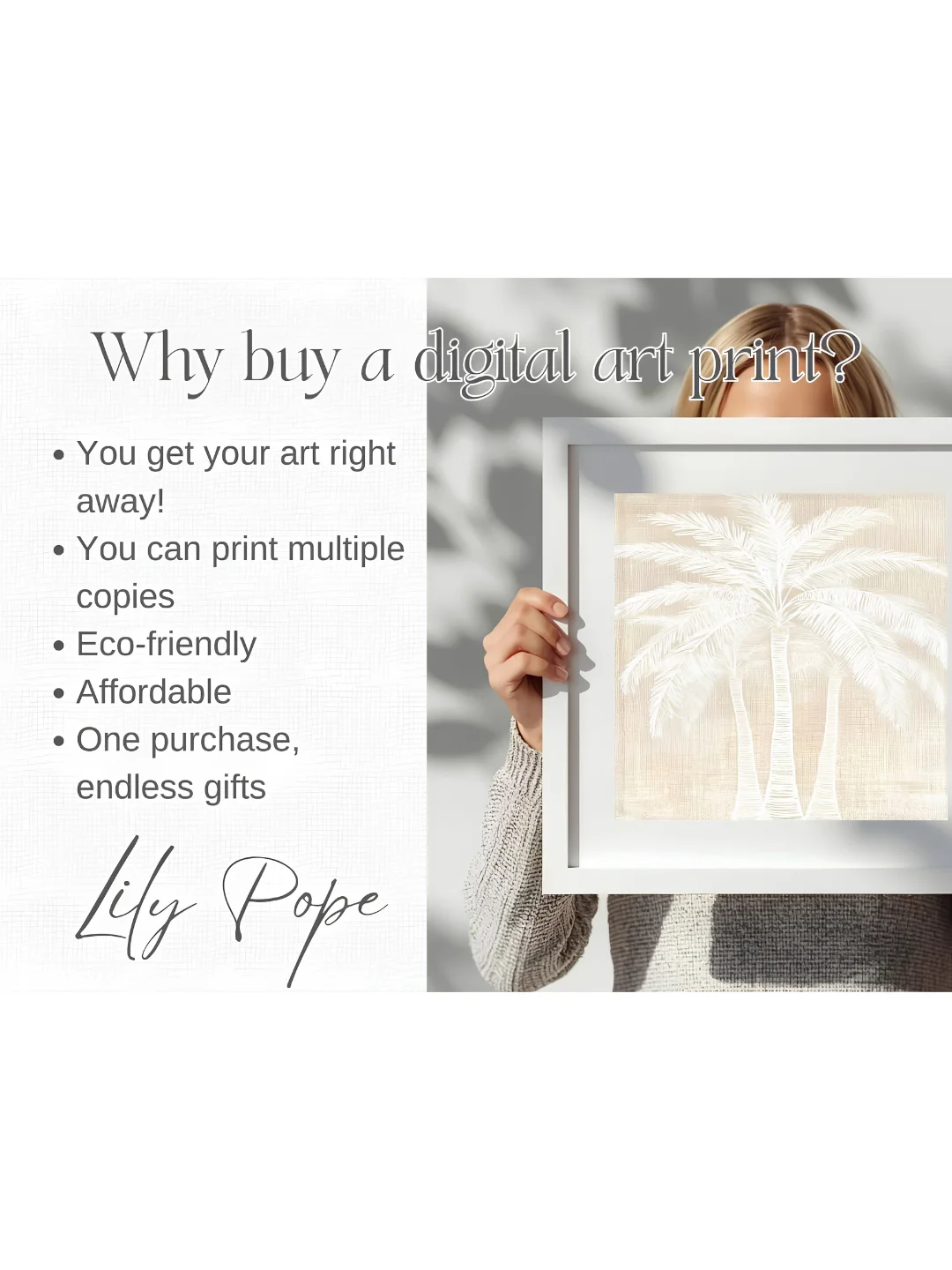 Palm Tree Abstract PRINTABLE Wall Art, Beach Coastal Tropical Boho Neutral Poster product image (6)