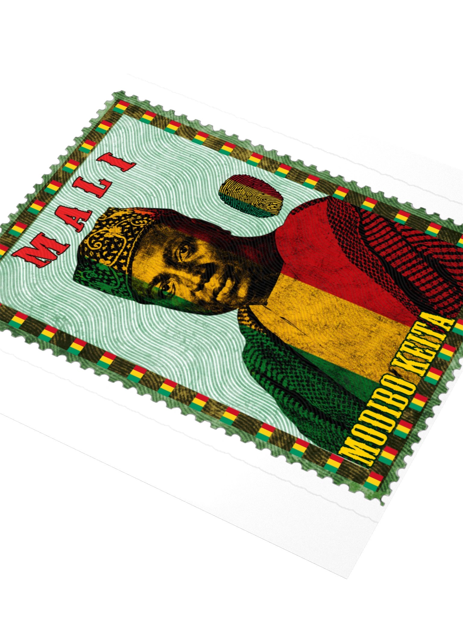 Modibo Keïta Mali Vintage Postage Stamp Sticker product image (8)