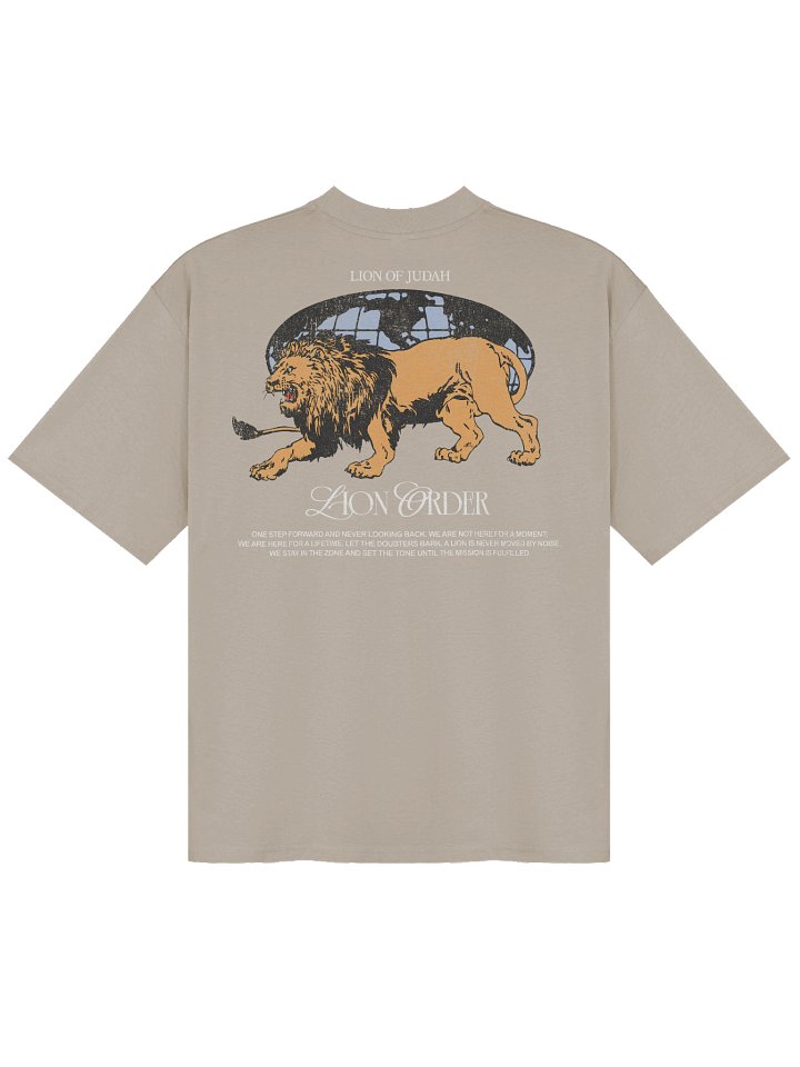 "One Step Forward" Unisex Oversized Tee in Stone product image (2)