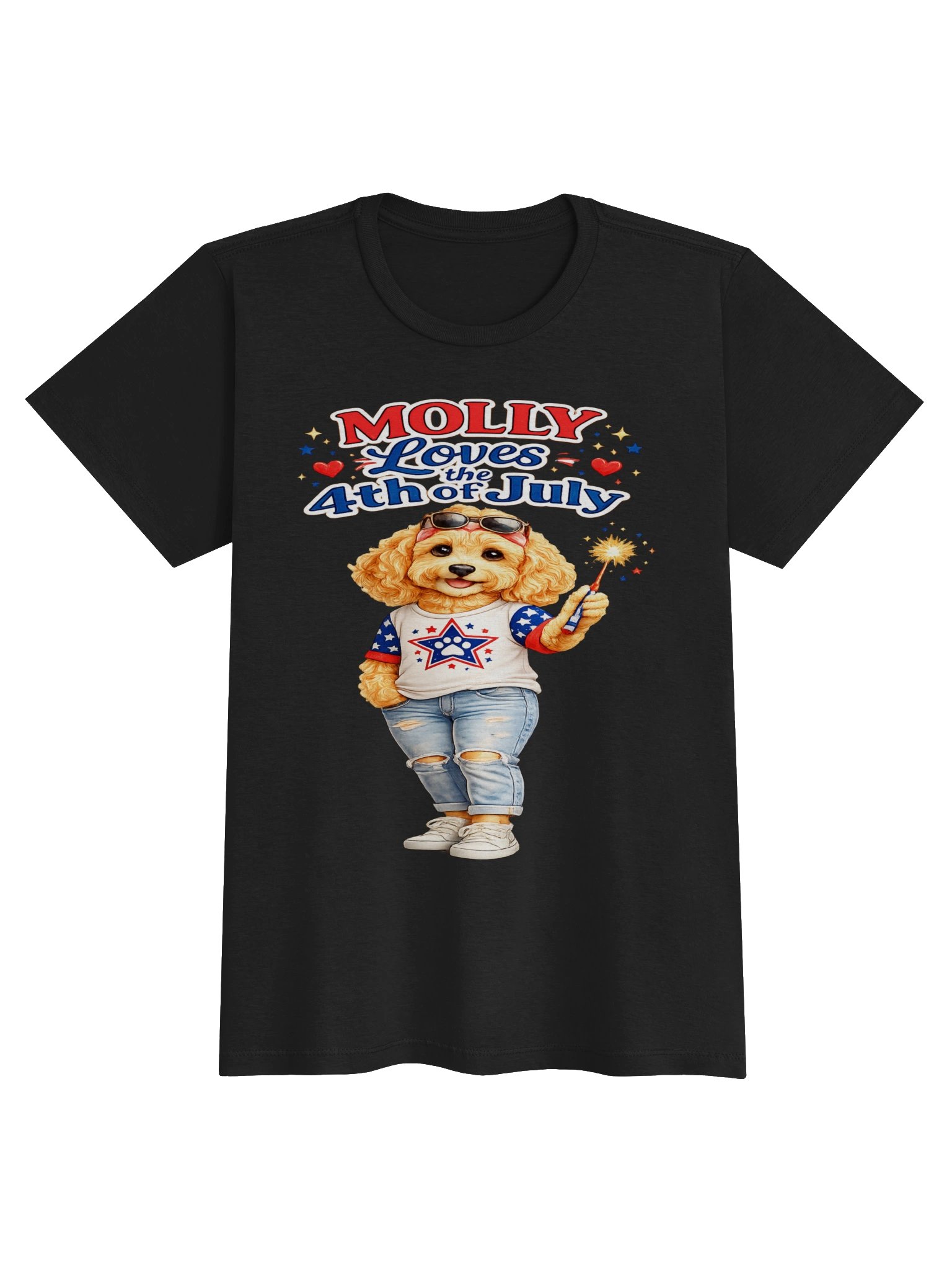 Molly Loves the 4th of July Dog Adult Tee product image (1)