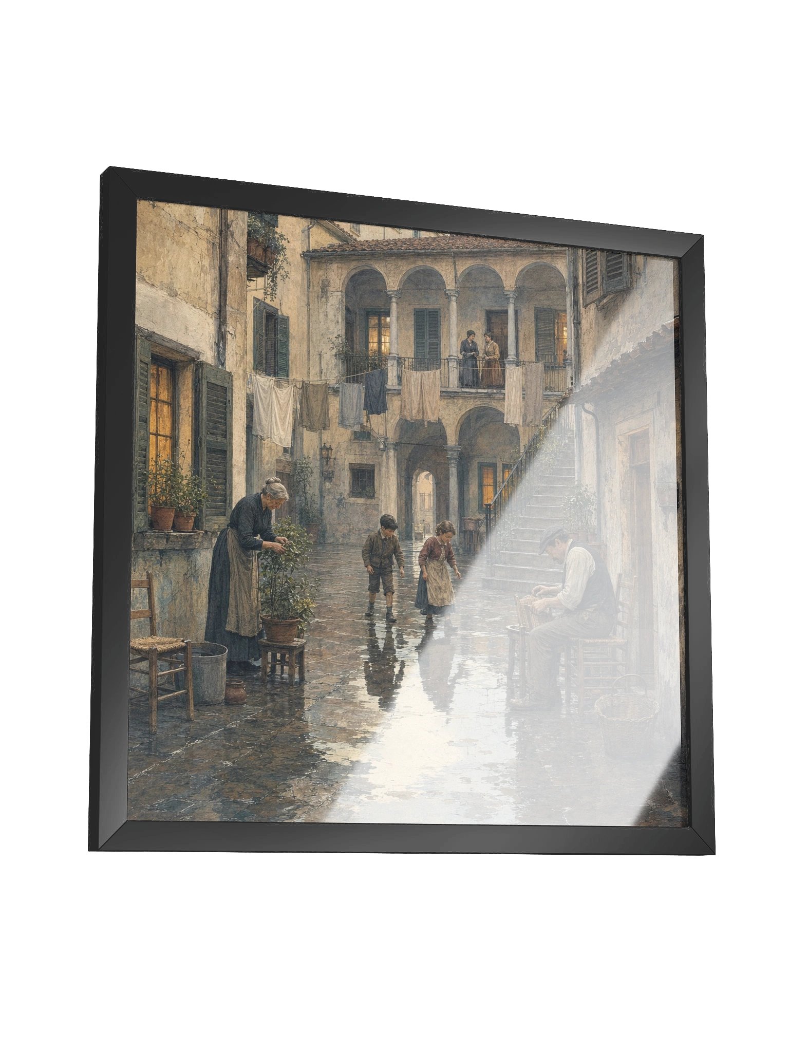 Il Cortile Dopo la Pioggia — Framed Matte Art Print product image (5)