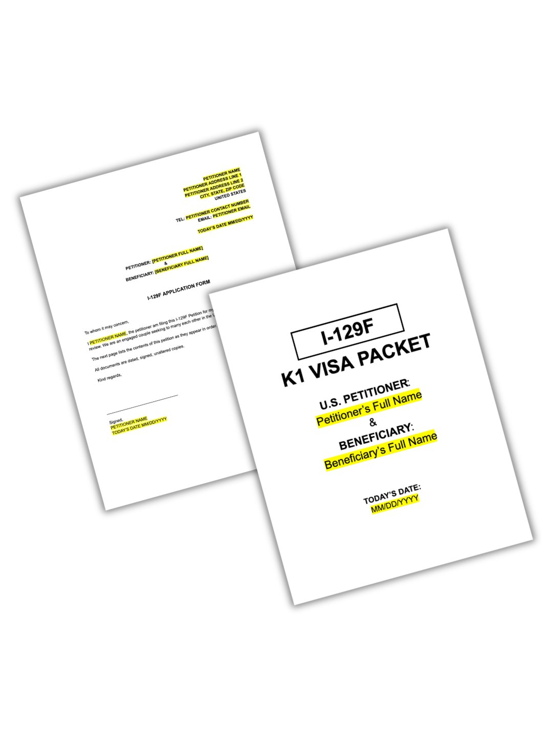 K1 Visa Packet Template product image (1)