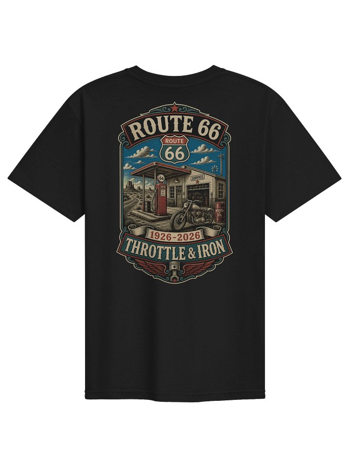 Throttle & Iron Route 66 Centennial Tee - Back Graphic product image (1)