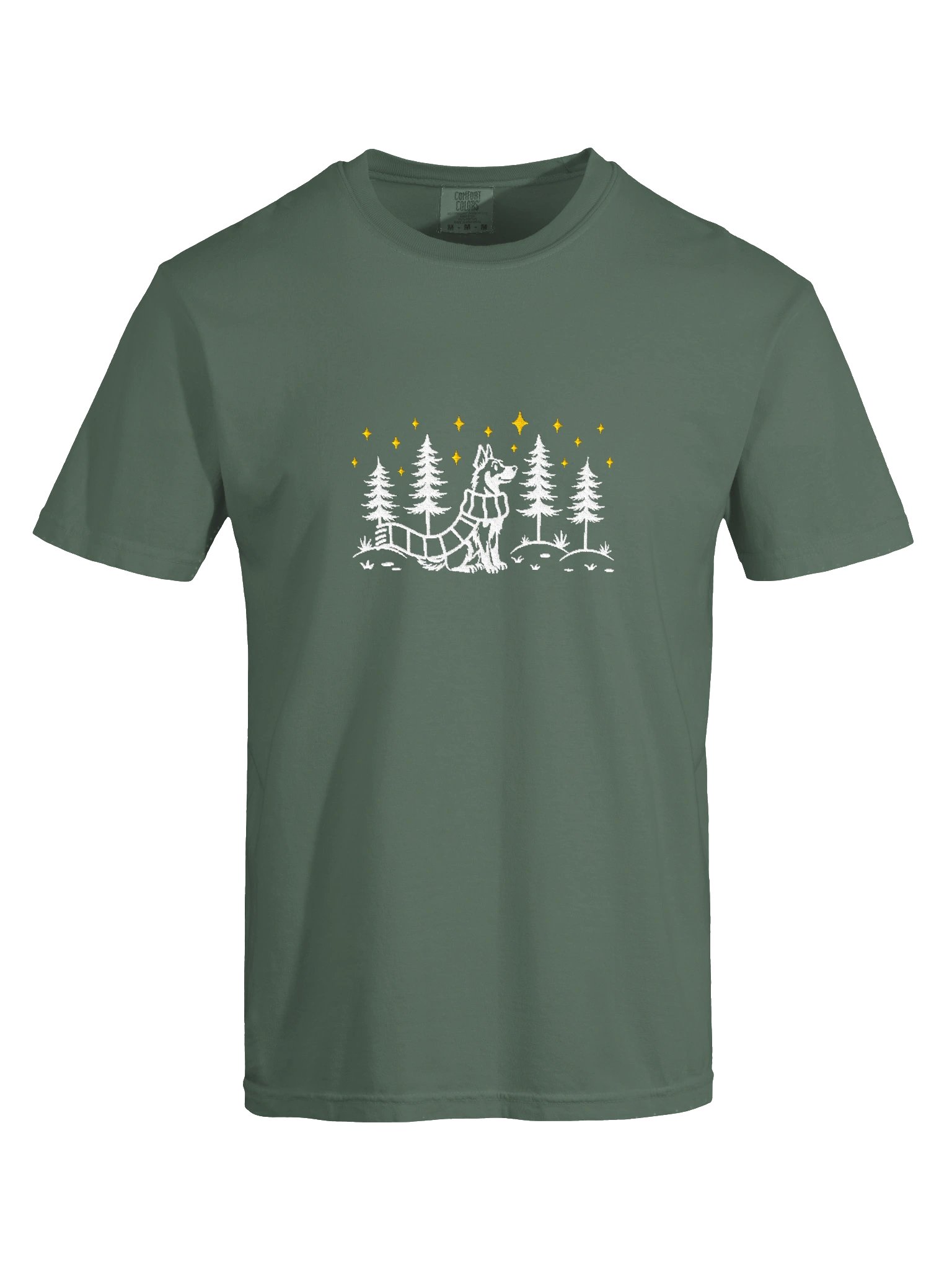 Beauceron(Cropped Ears) Winter/Christmas Line Art Design Embroidered T-Shirt product image (27)