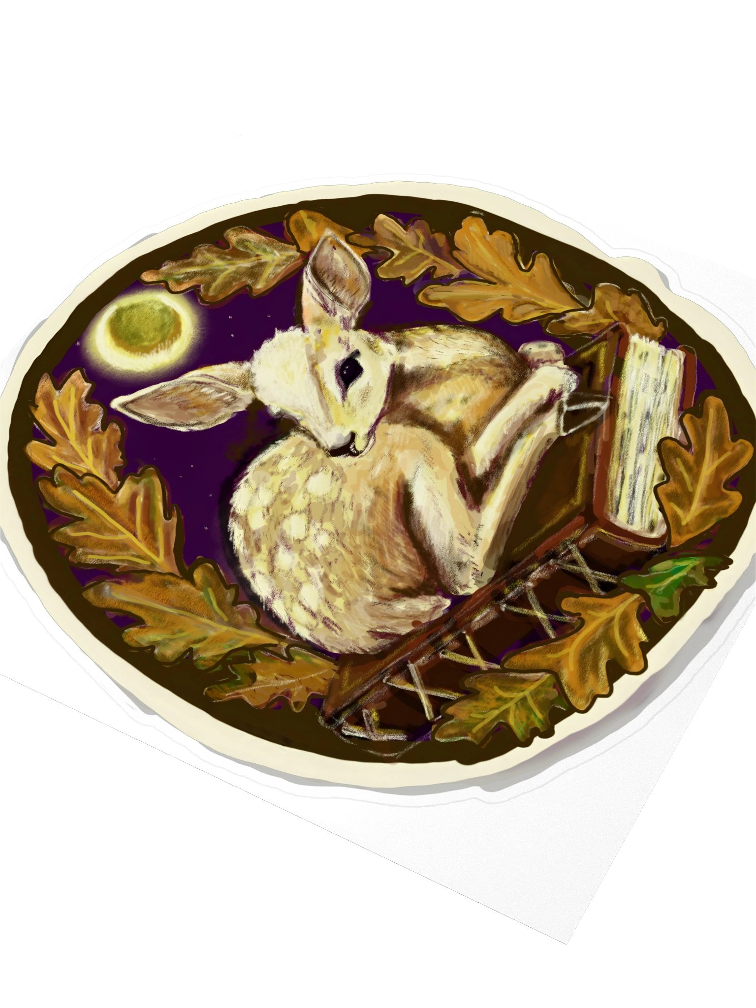 Autumn Fawn Moon Sticker product image (3)