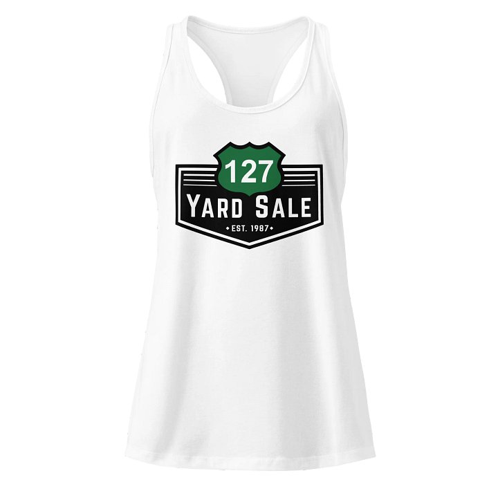 127 Yard Sale (2025) Vintage - Next Level Women's Racerback Tank Top - White product image (1)