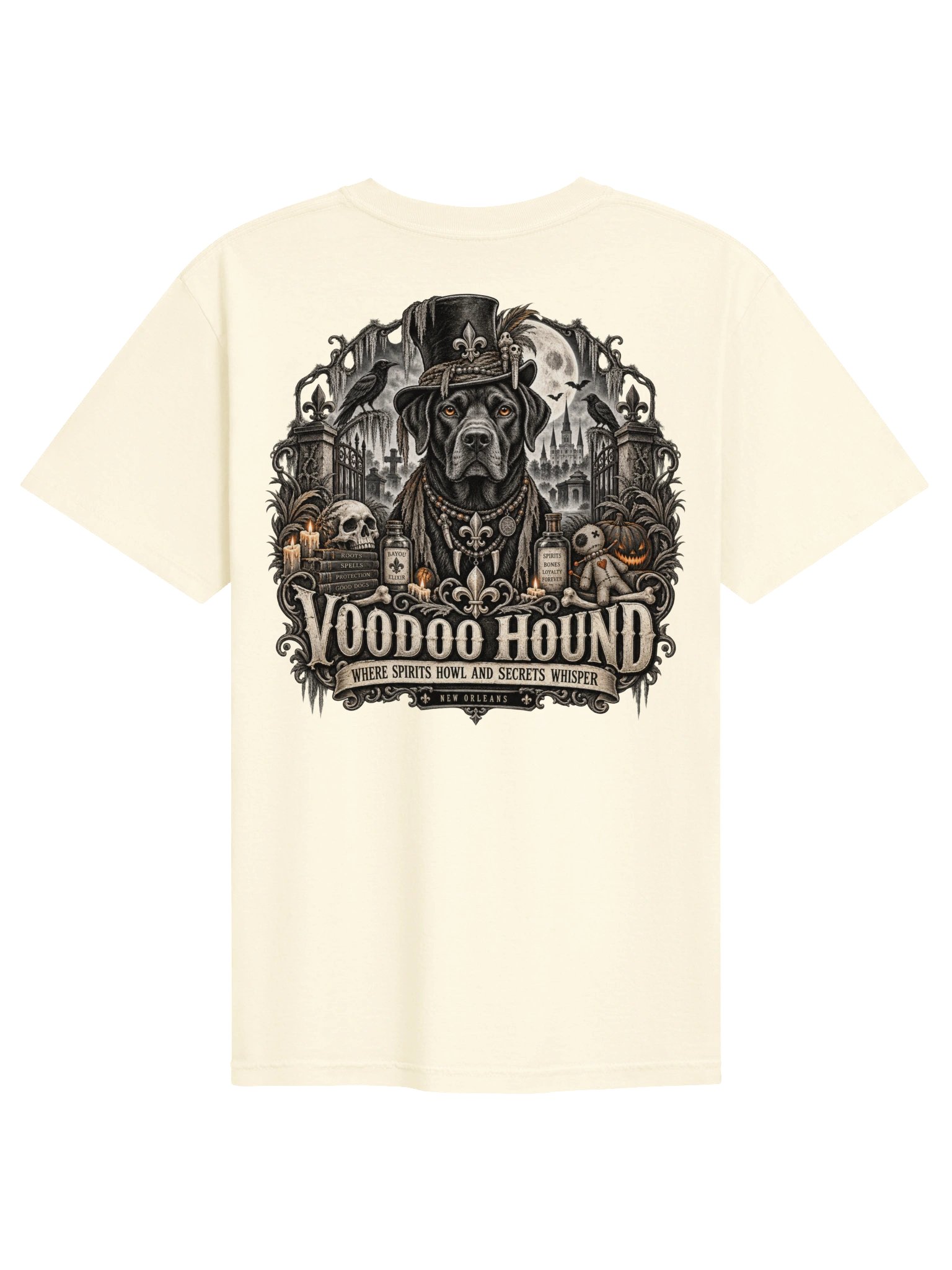 Voodoo Hound New Orleans Halloween Tee product image (26)